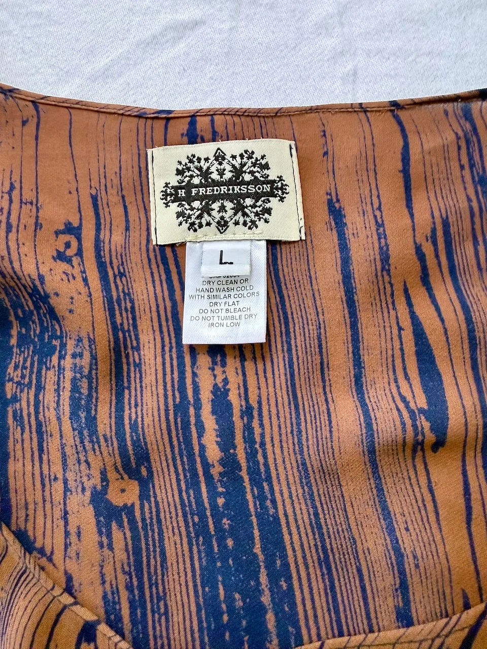 H. Fredriksson for Anthropologie Silk Tunic | Indigo / Copper | L – photo 5
