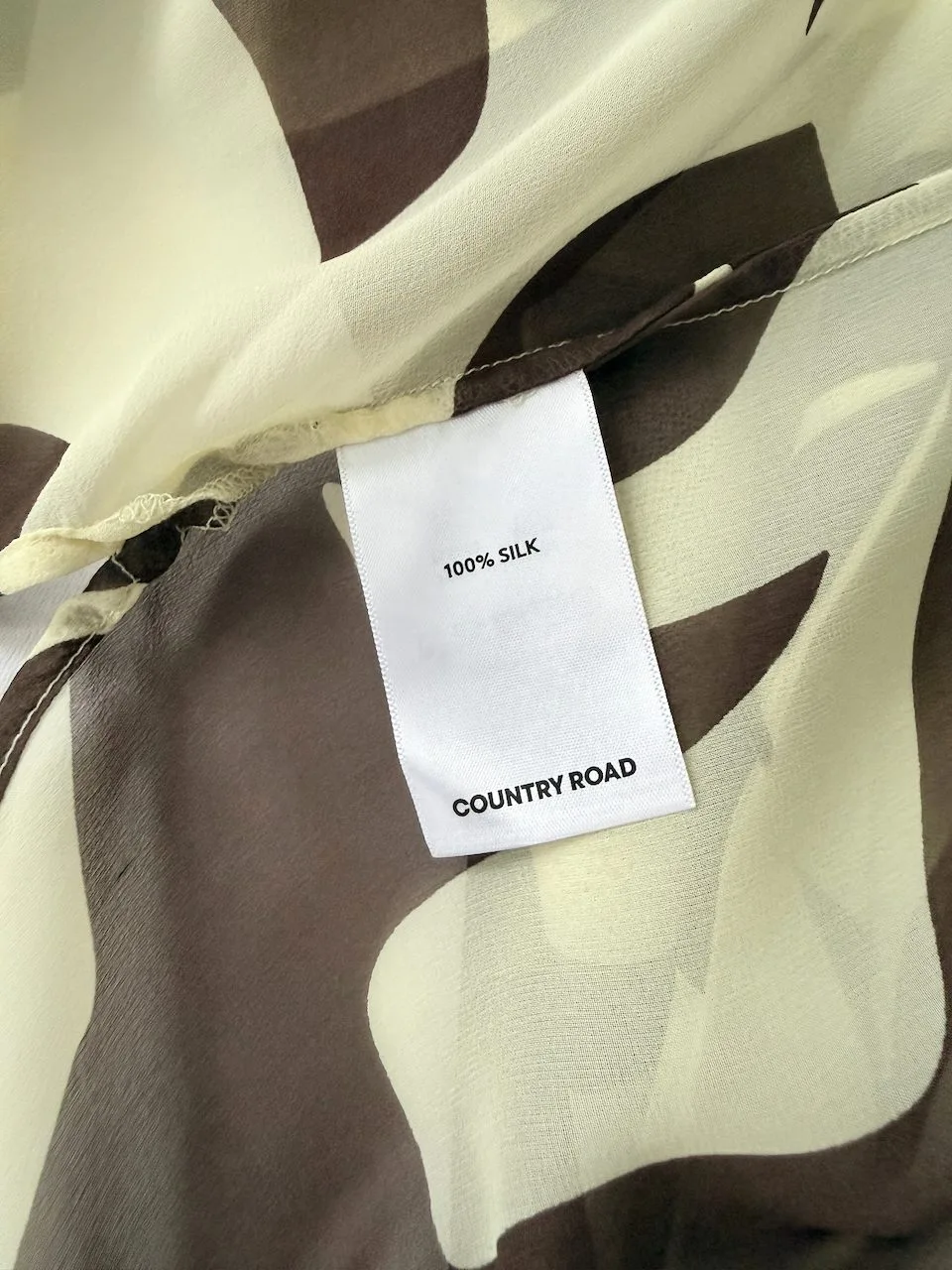 Country Road Silk Chiffon Abstract Print Shirt | Size 10 | NWOT – photo 11