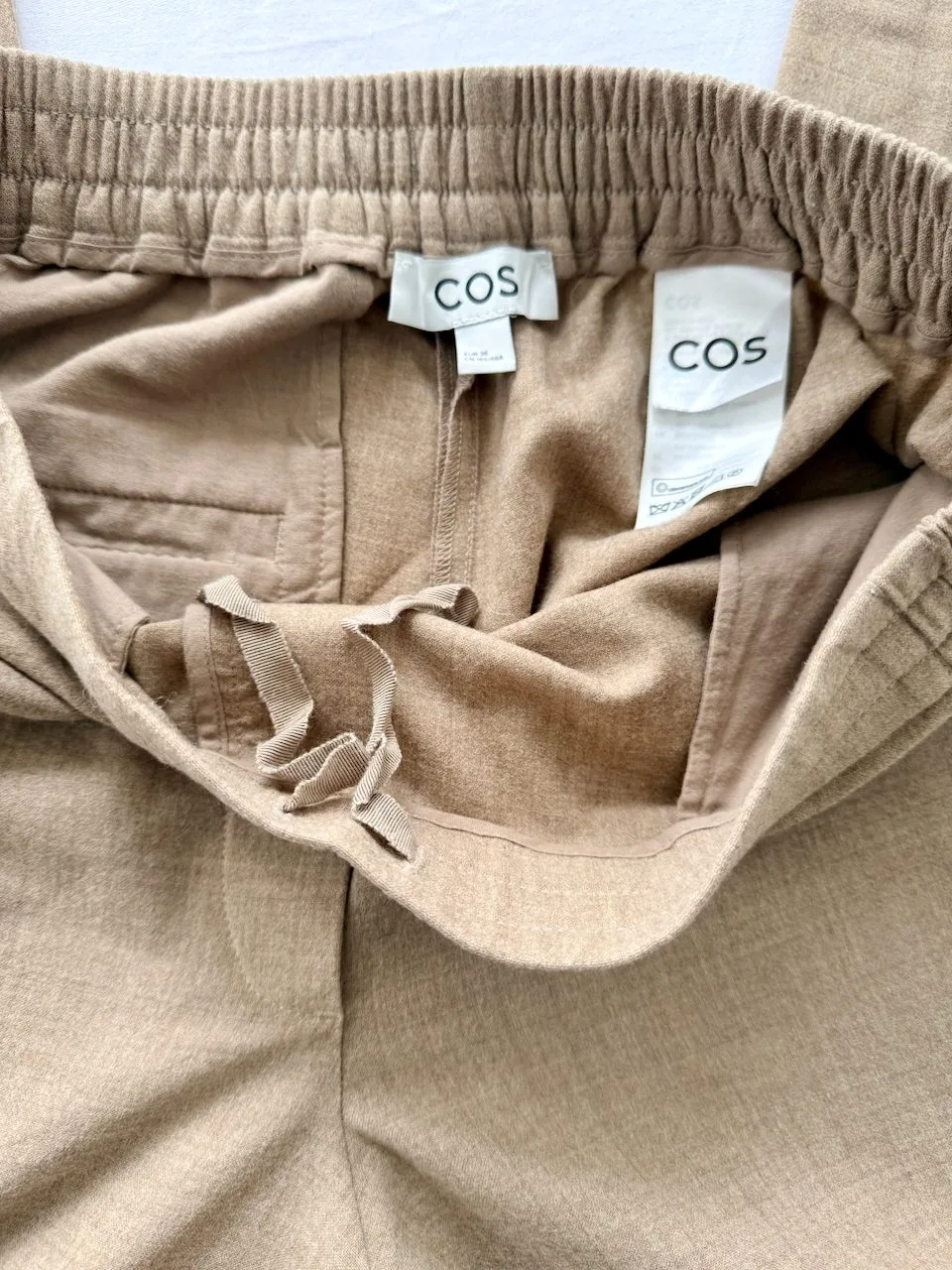 COS Straight Leg Wool Trousers | Camel Mélange – photo 6
