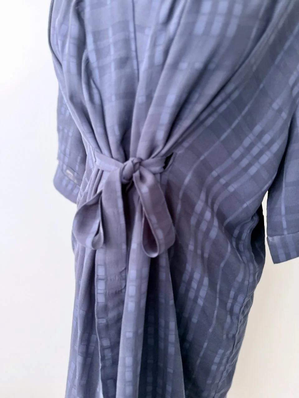 búl Kimono Wrap Dress Blue Textured Semi Sheer | Size 12–14 – photo 2