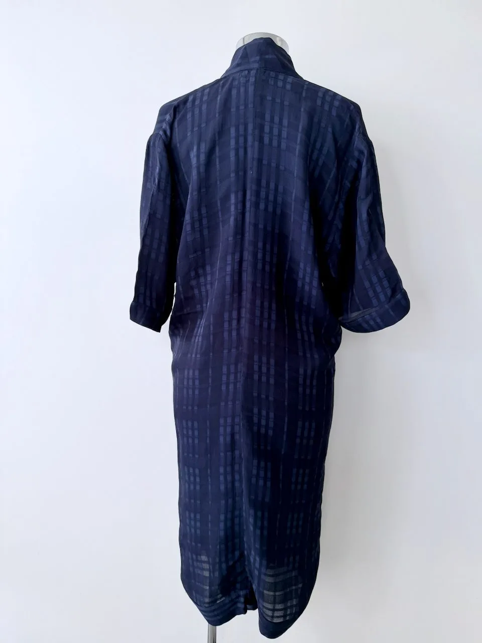 búl Kimono Wrap Dress Blue Textured Semi Sheer | Size 12–14 – photo 5