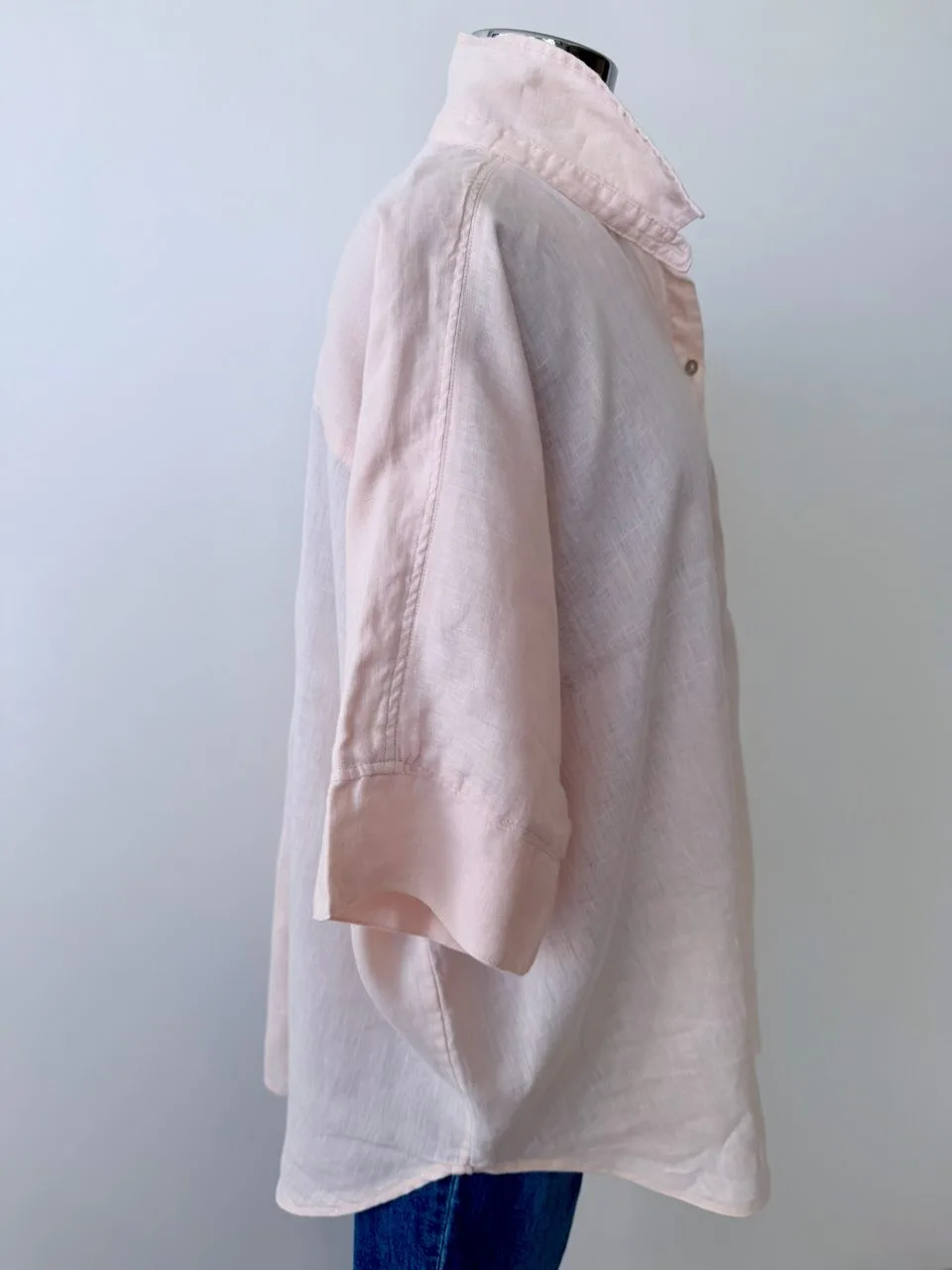 Witchery Relaxed Linen Shirt | Soft Shell Pink | size 16 – photo 4