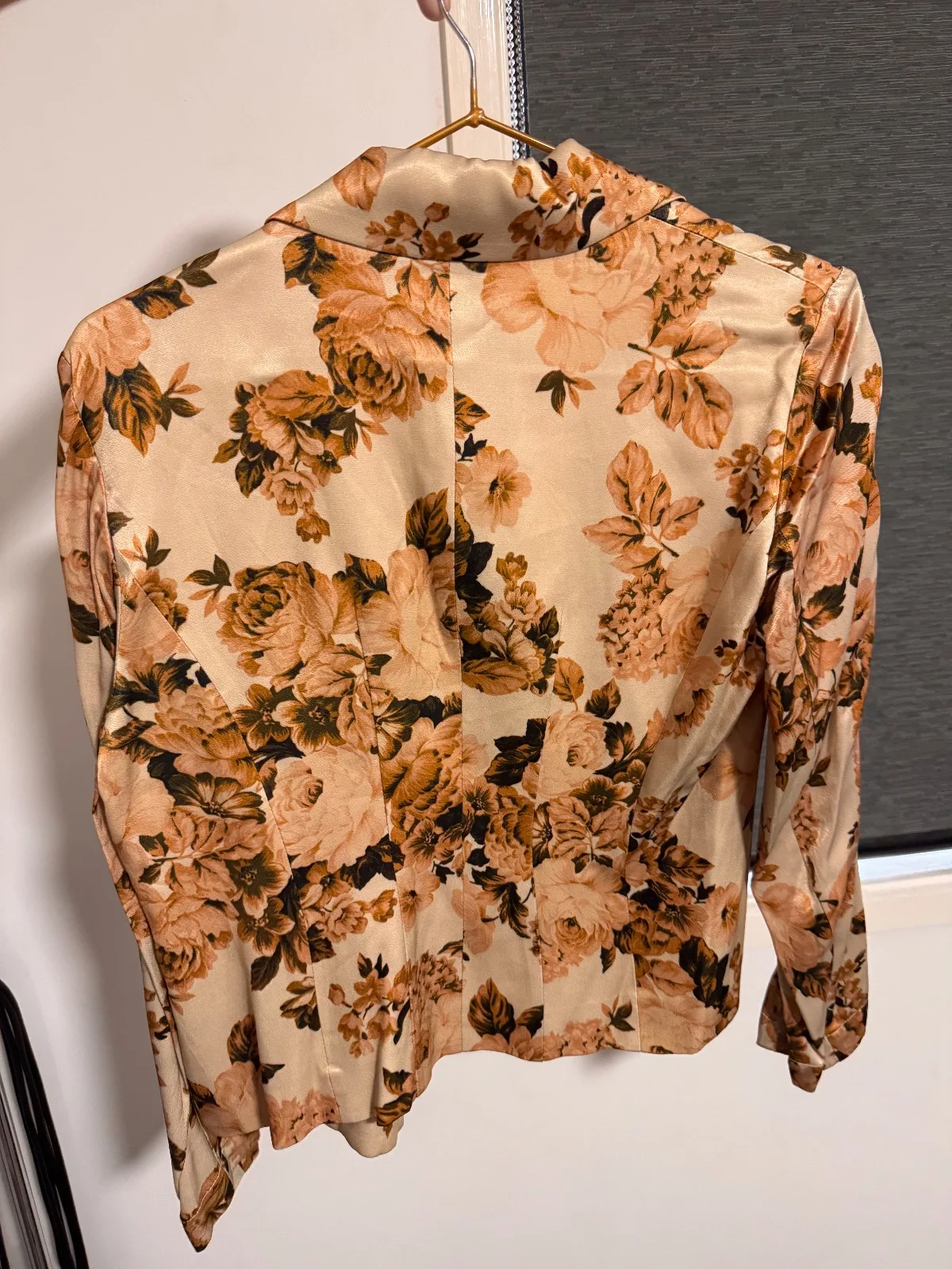 AERE Floral Satin Blazer — photo 5