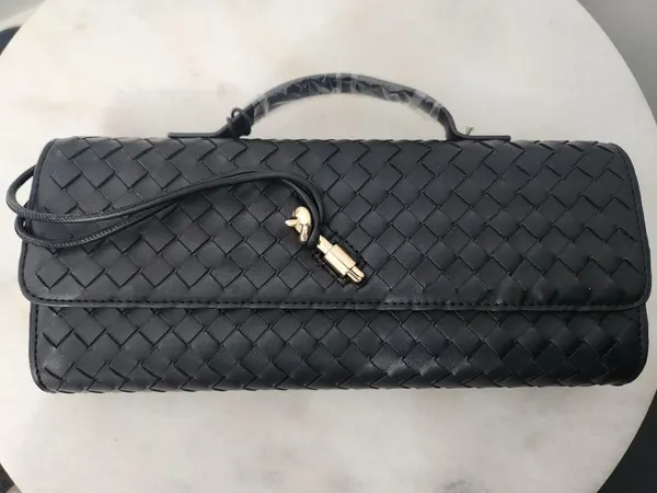Lustre and sage woven Clutch with crossbody strap