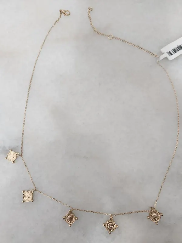 Necklace with coin charms