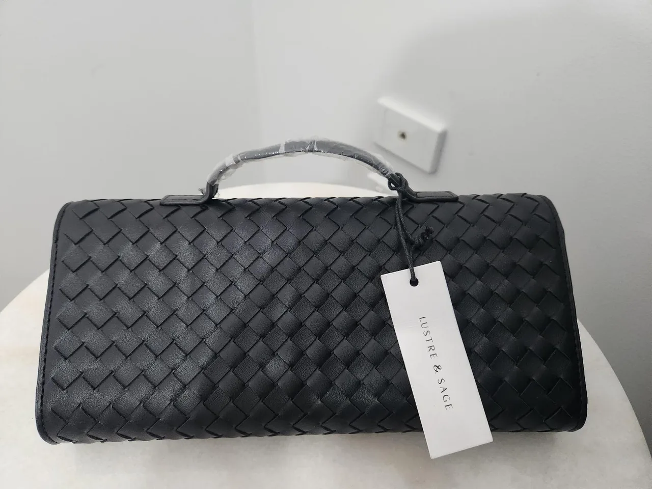 Lustre and sage woven Clutch with crossbody strap — photo 4