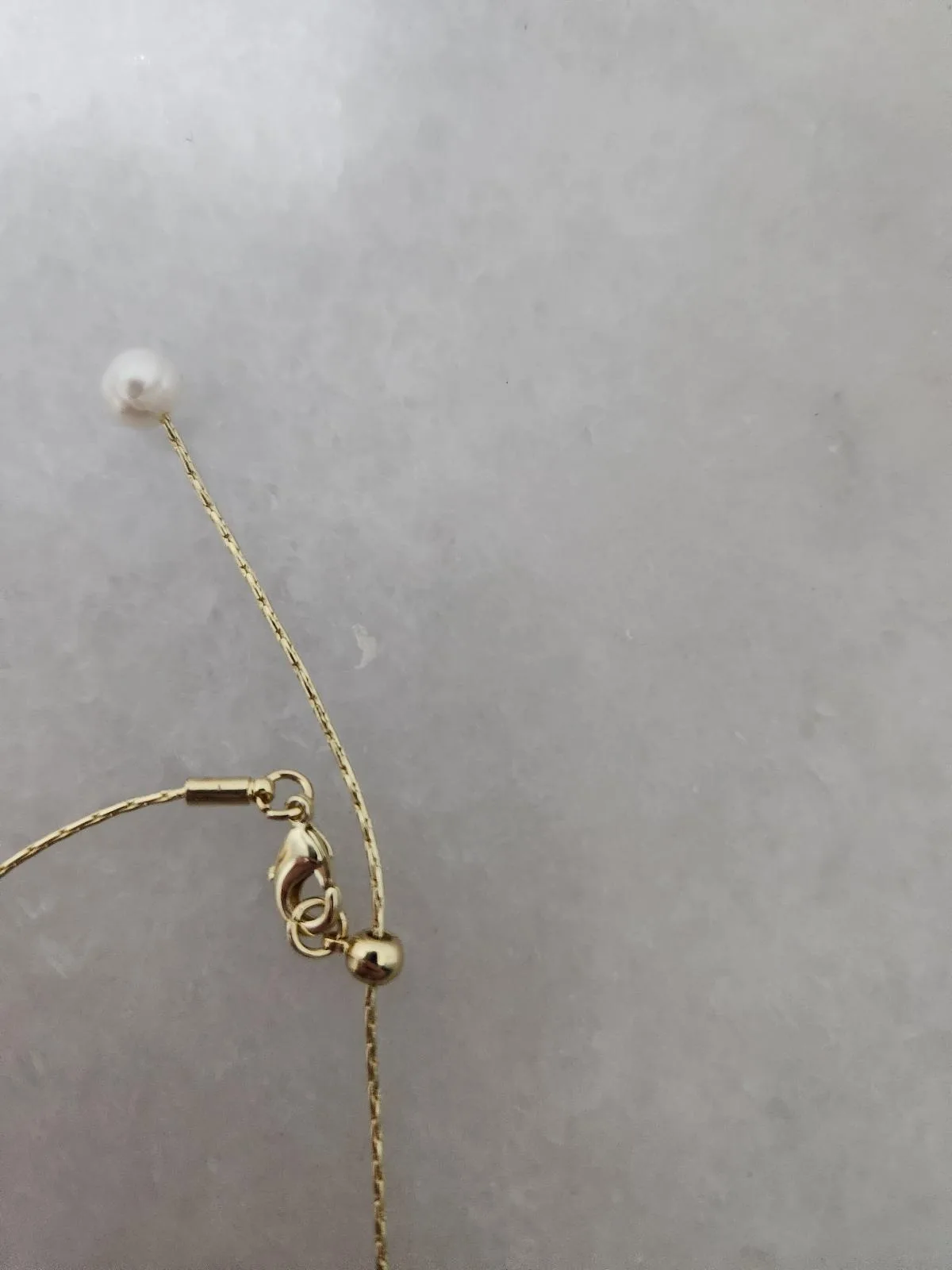 Gold tone adjustable pearl necklace — photo 2