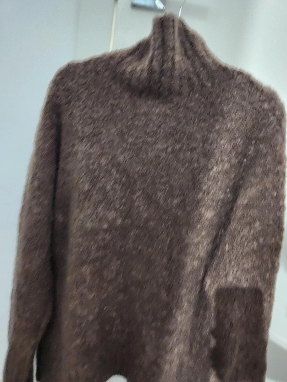 SUBOO Brown Bouclé Knit Turtleneck Pullover Jumper Long Sleeve Stretch M/L — photo 5