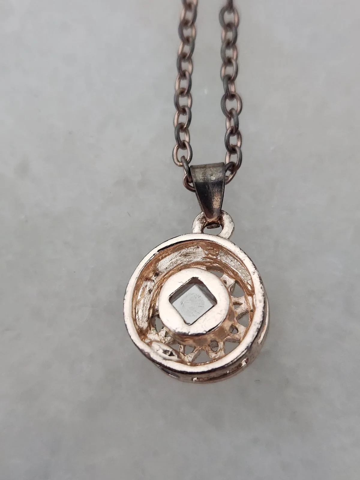 Rose gold tone sun and moon projection necklace — photo 3