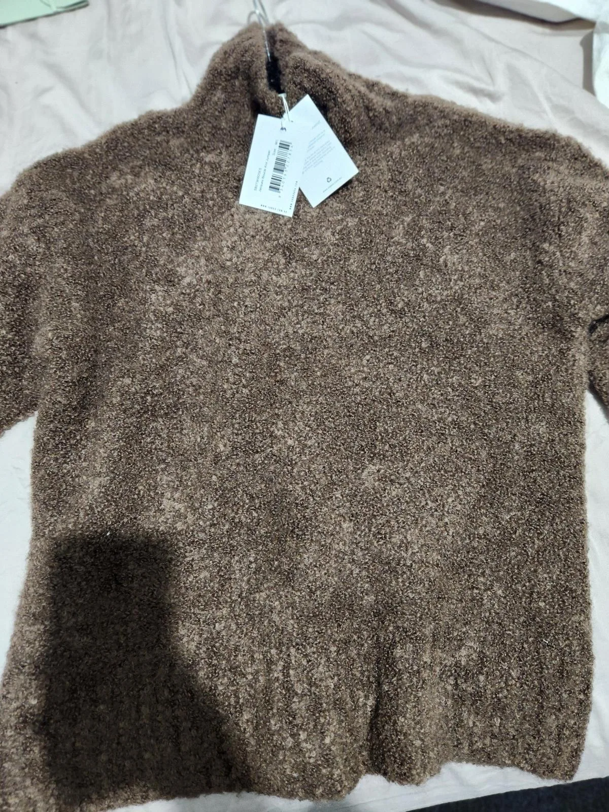 SUBOO Brown Bouclé Knit Turtleneck Pullover Jumper Long Sleeve Stretch M/L — photo 4