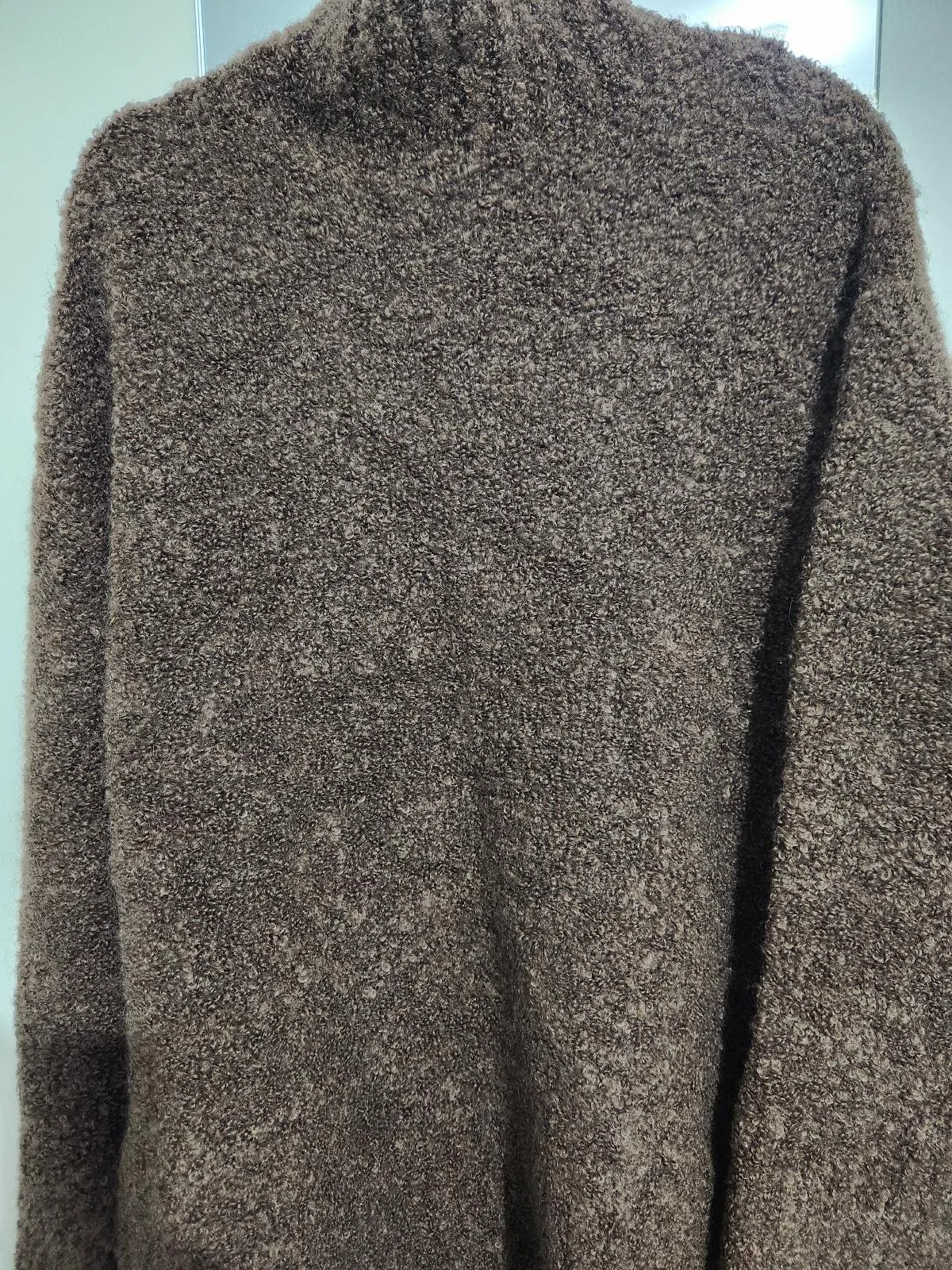 SUBOO Brown Bouclé Knit Turtleneck Pullover Jumper Long Sleeve Stretch M/L — photo 6