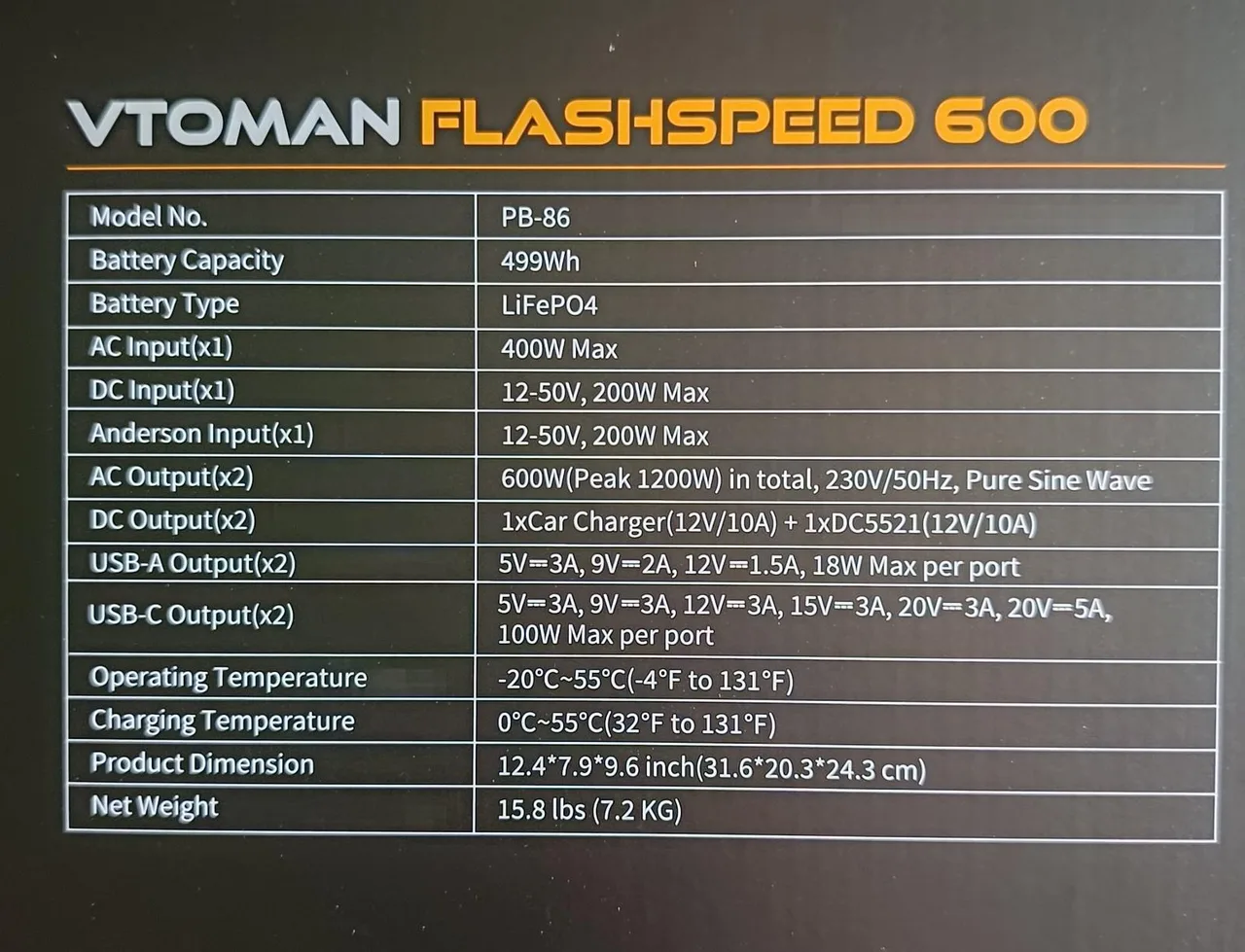 Vtoman Flash Speed 600 Watt portable Power Station – photo 2