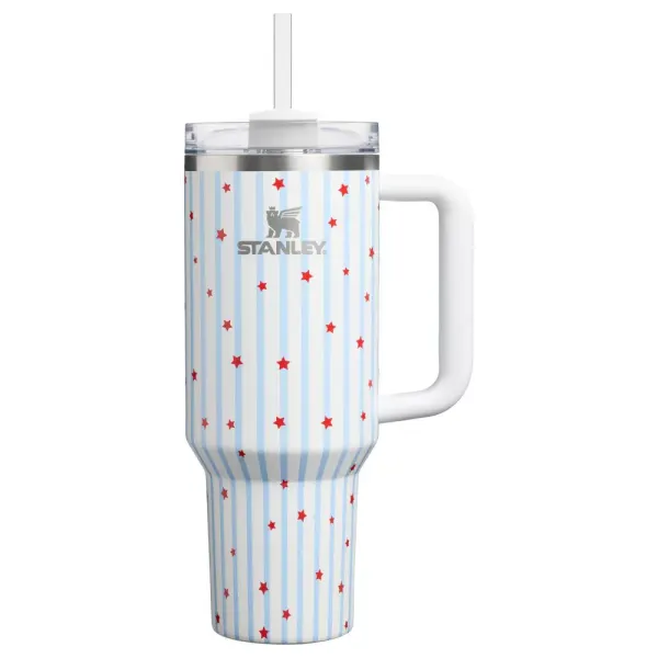 ★ STANLEY 40 OZ H2.0 FLOWSTATE QUENCHER TUMBLER - Blue Starry Stripes ★