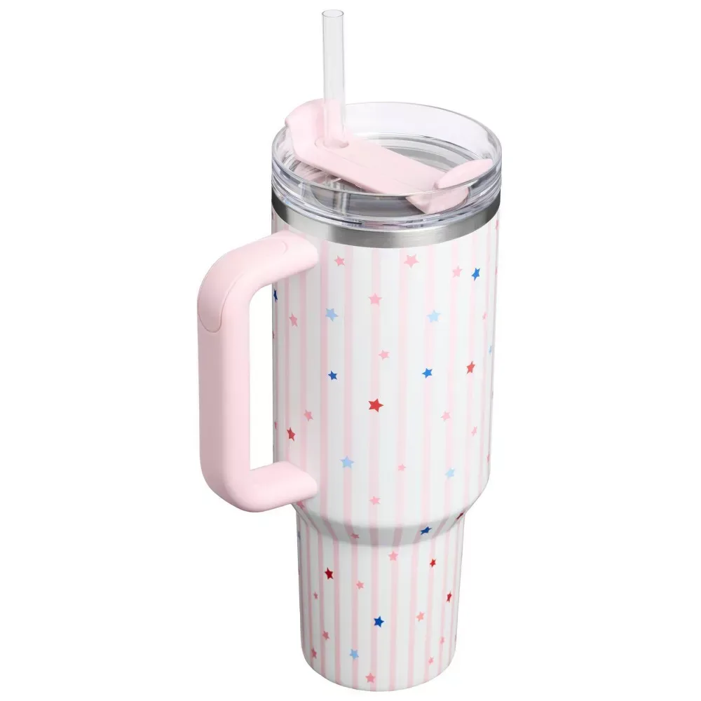 ★ STANLEY 40 OZ H2.0 FLOWSTATE QUENCHER TUMBLER - Pink Starry Stripes ★ – photo 2