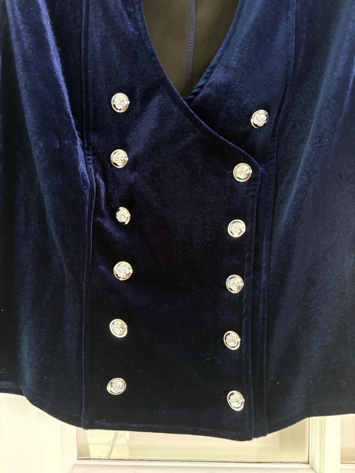 Navy Velvet Waistcoat Size XL – photo 3
