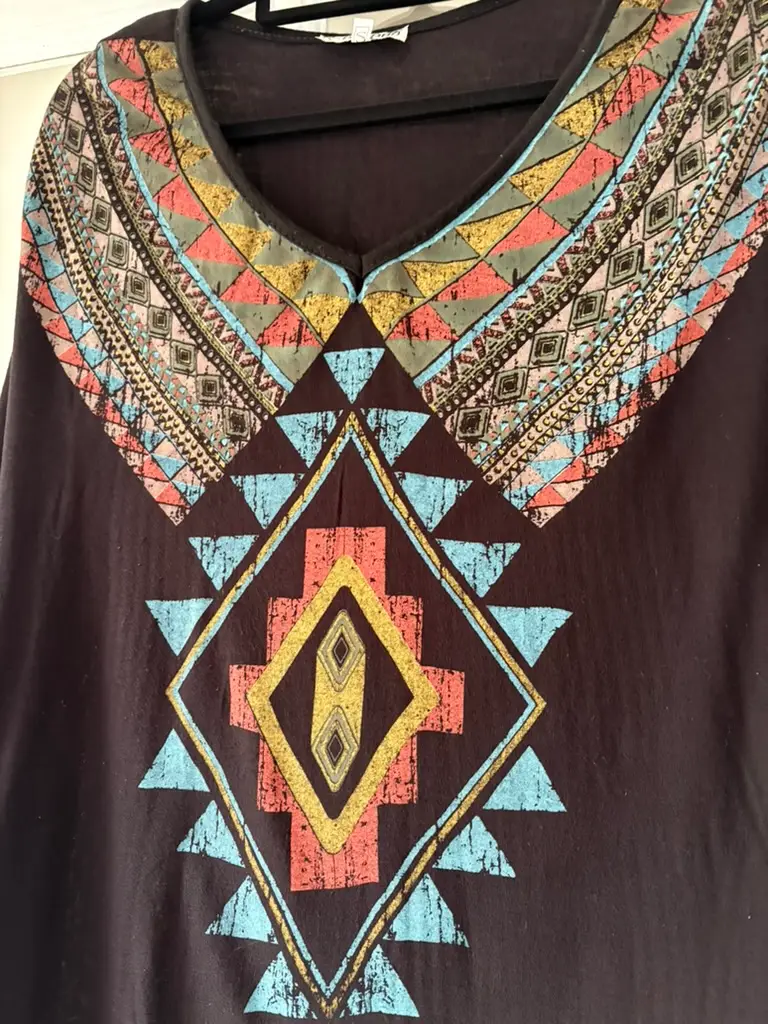 Akbaba Printed Geometric Aztec T-shirt Boho Small – photo 2