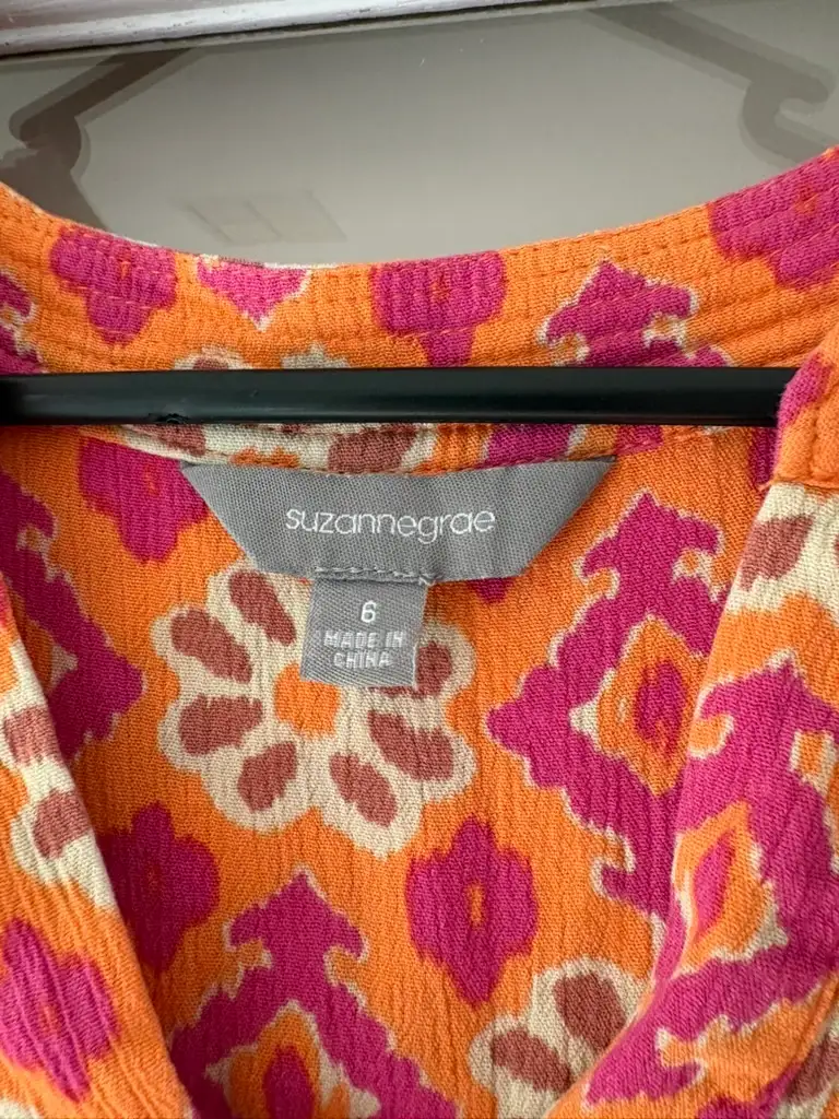 Susanne Grae Orange Pink Blouse Boho Small – photo 3