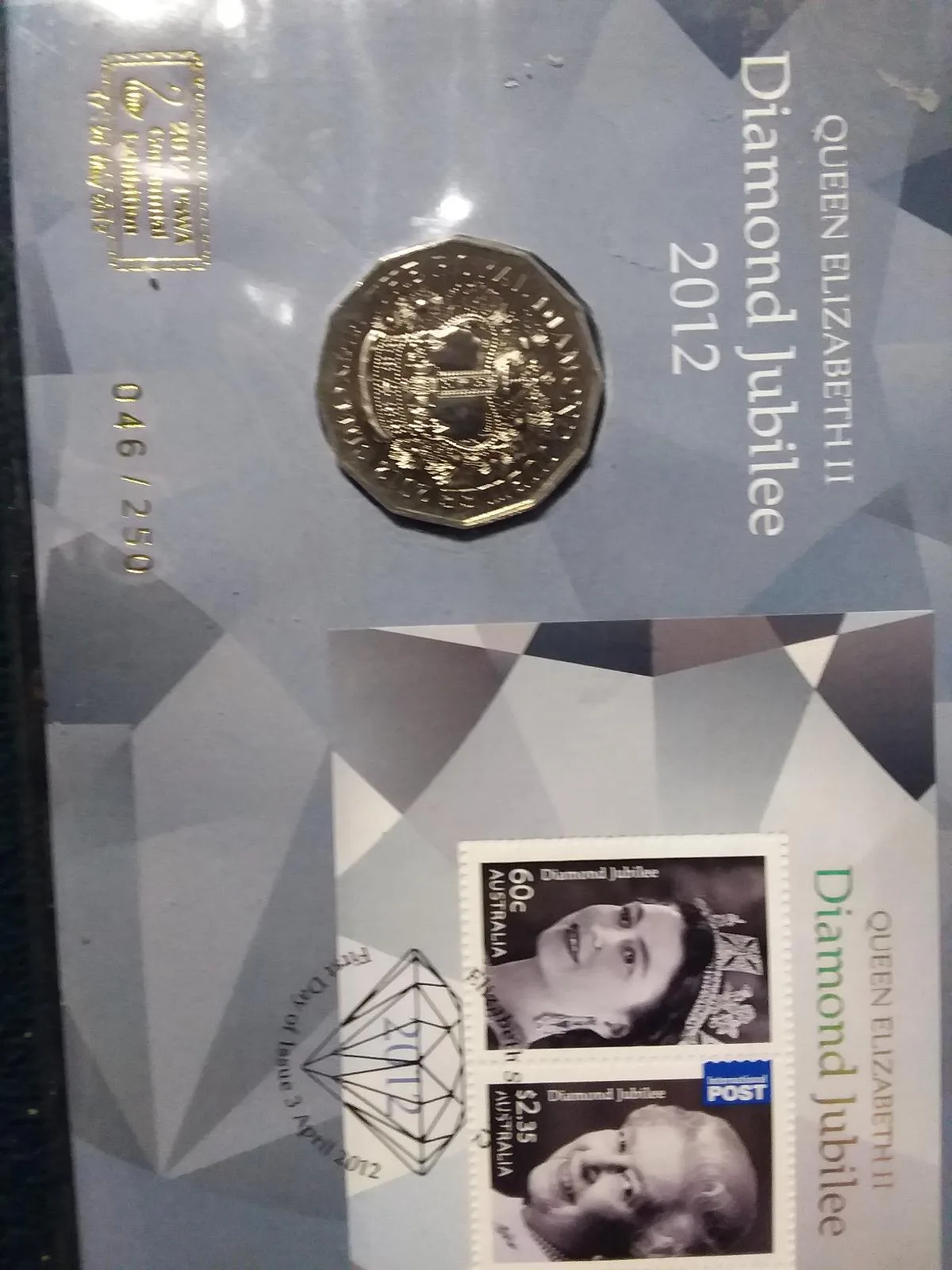 Queens Diamond jubilee 2012 coin+stamp ltd edit set 46/250 rare 2012 ppswa set — photo 3