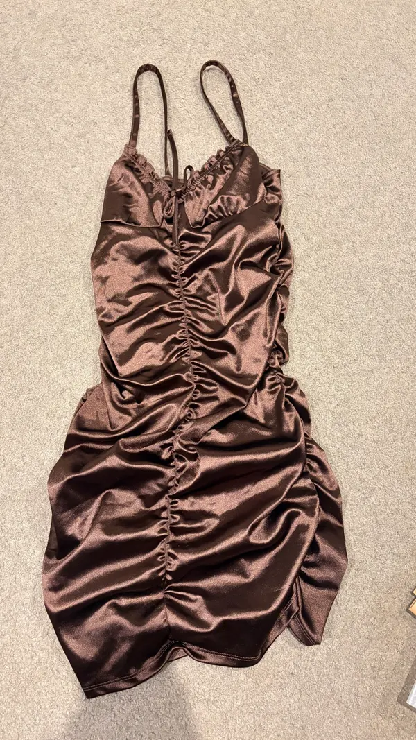 Brown Satin Dress