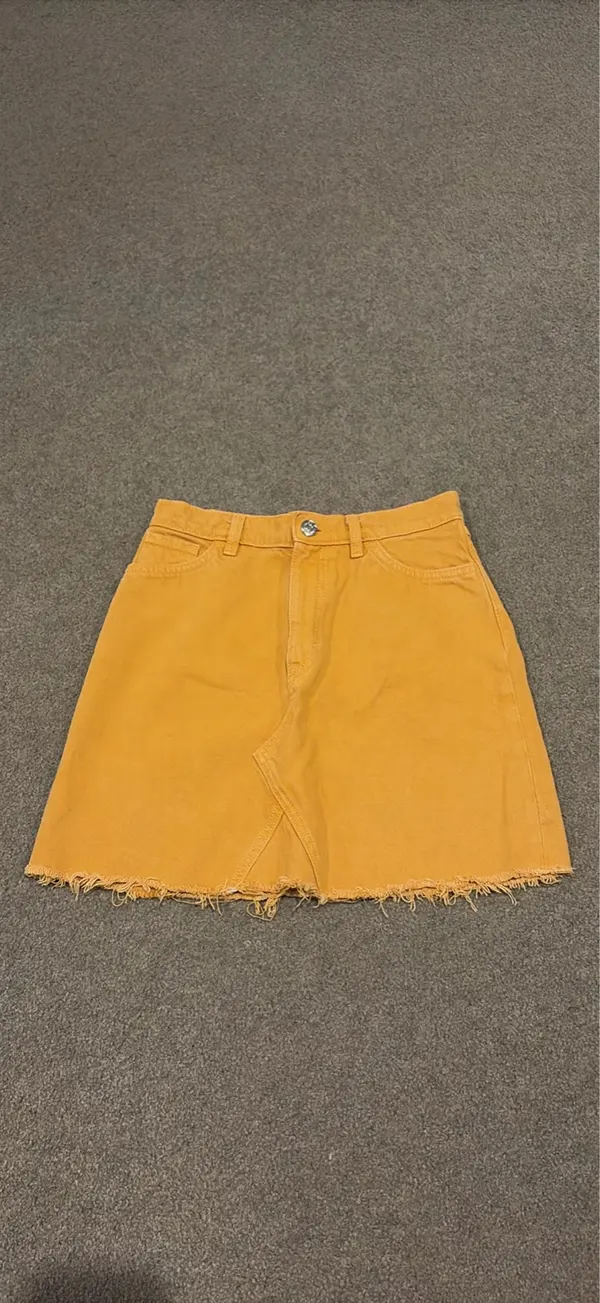 Mustard Denim Skirt