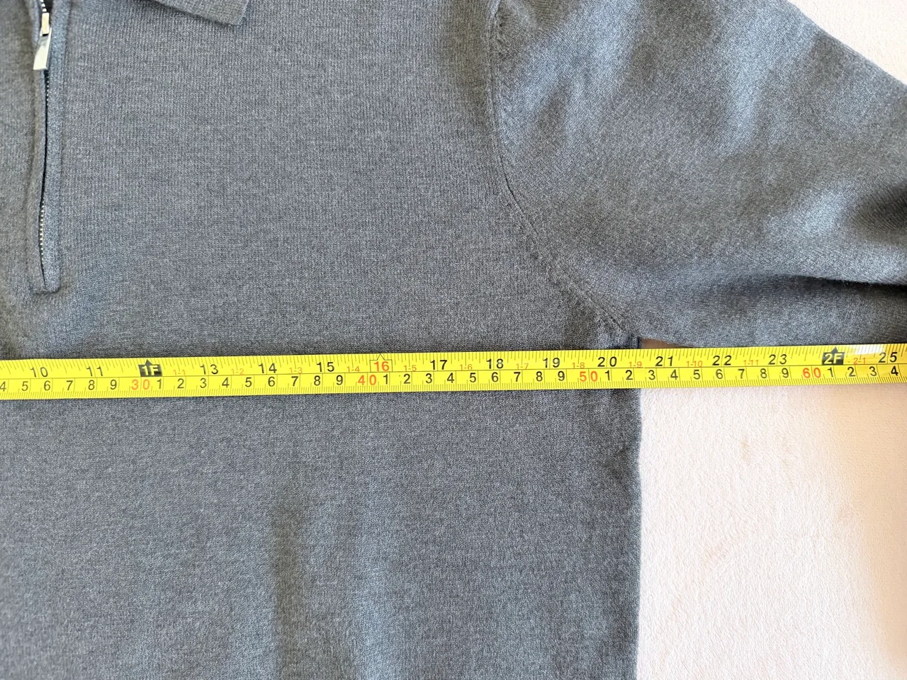 Charcoal Grey Quarter-Zip Knit Polo Sweater — photo 4