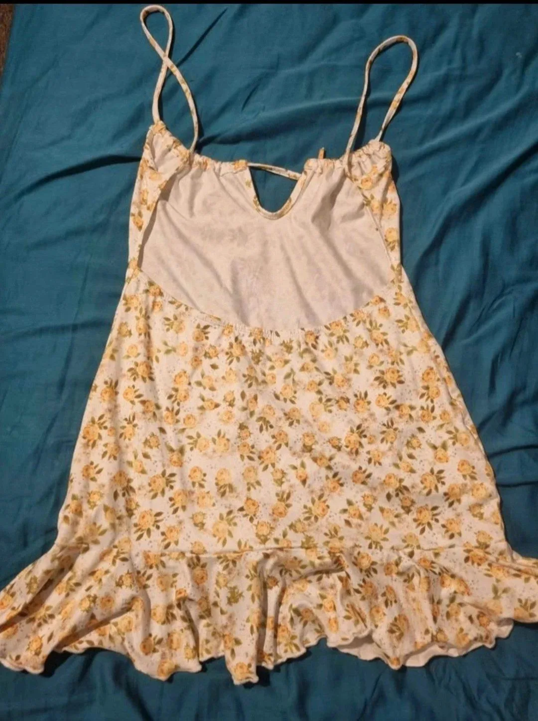 Yellow floral backless dress — photo 2