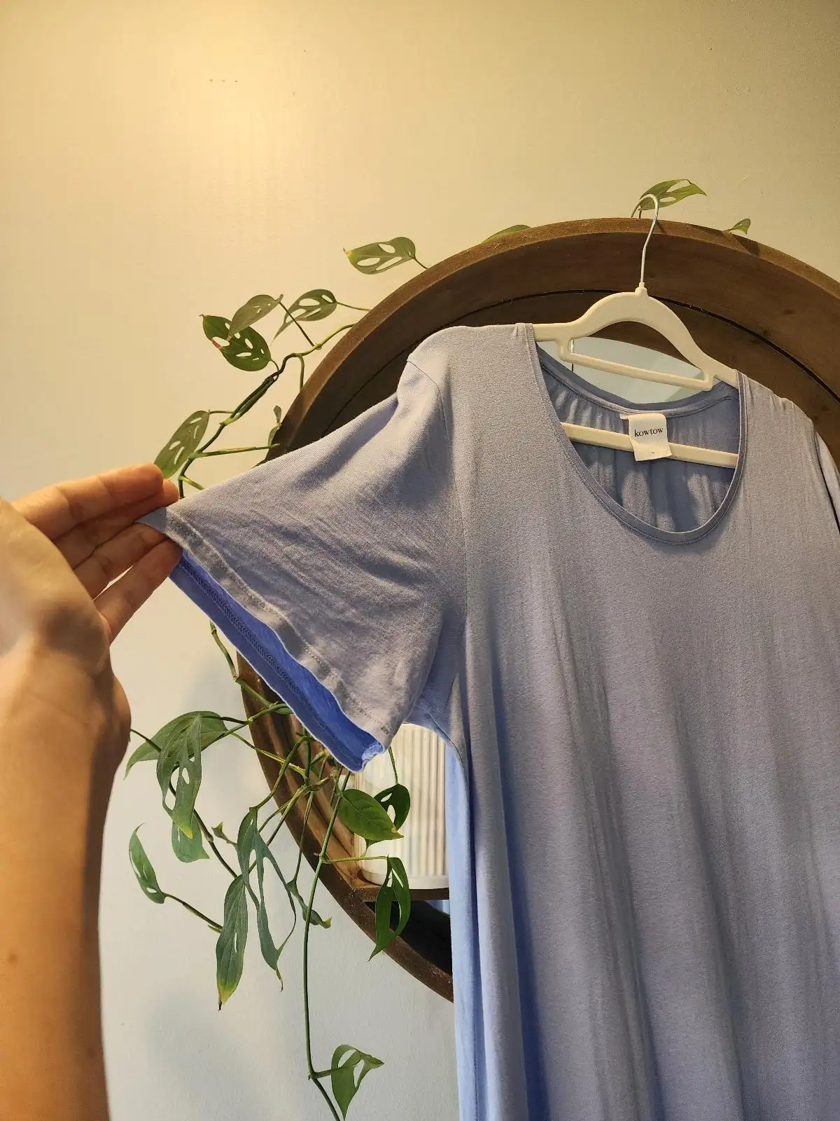 KOWTOW Periwinkle Blue Organic Cotton Drop Waist Minimalist Maxi Dress Size M – photo 4