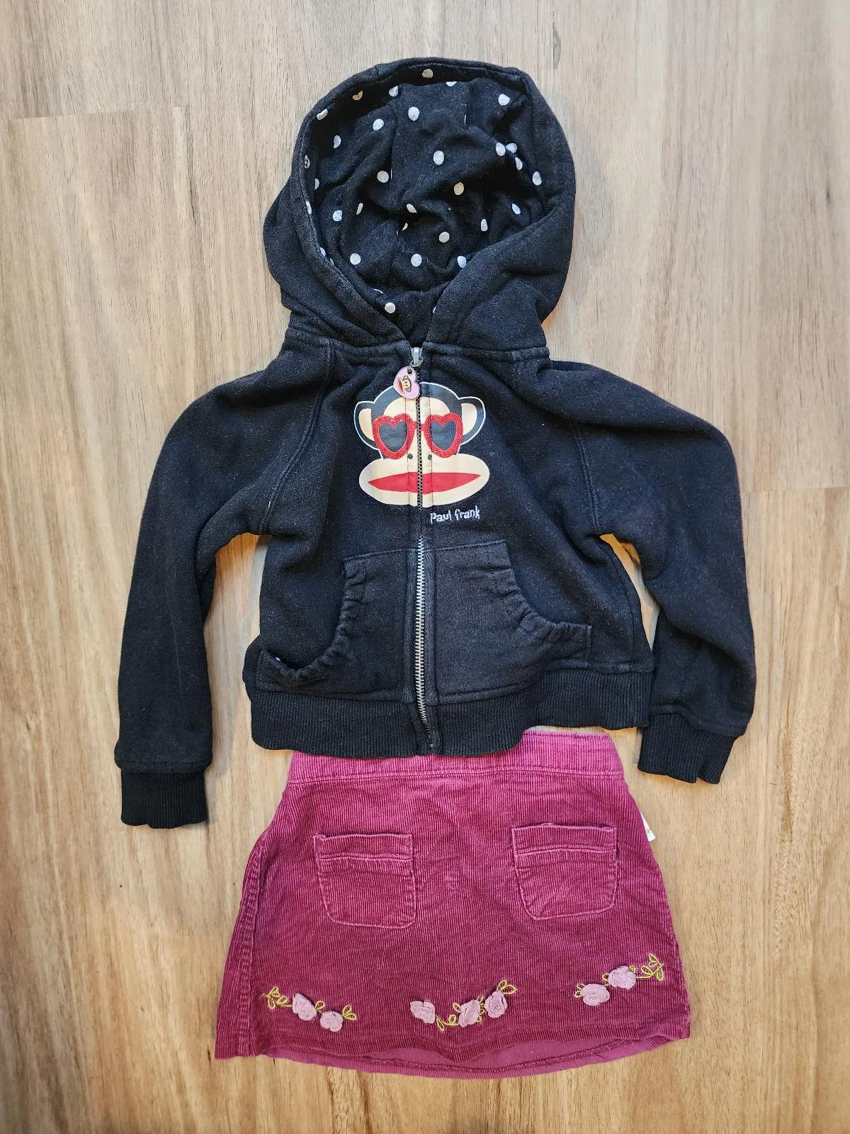 Vintage Y2K Paul Frank Hoodie 3T Julius Monkey Glitter Heart Zip Hoodie — photo 6