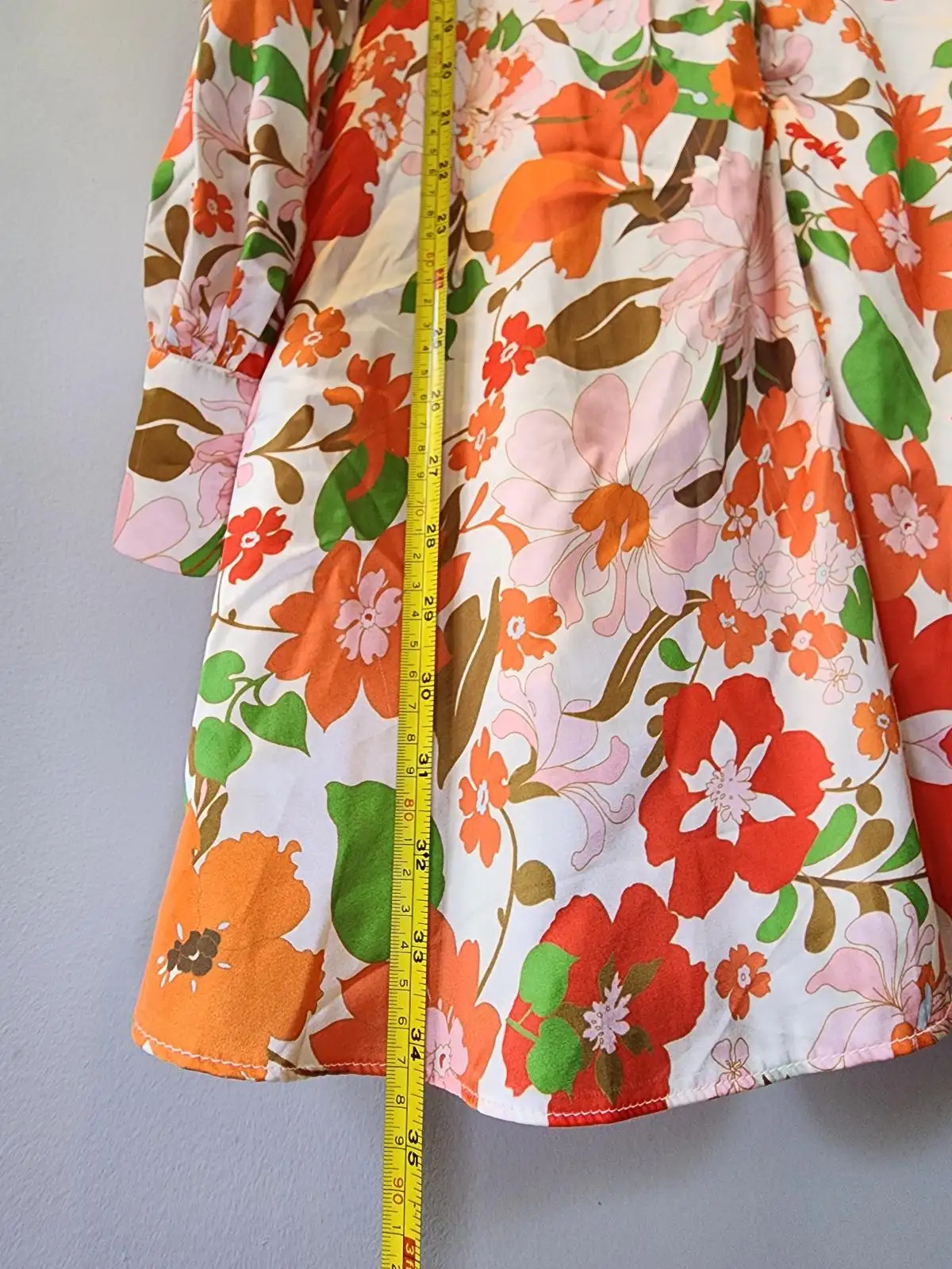 ALL ABOUT MAY Retro Orange Floral Keyhole Cutout Mini Dress Size 12 – photo 10