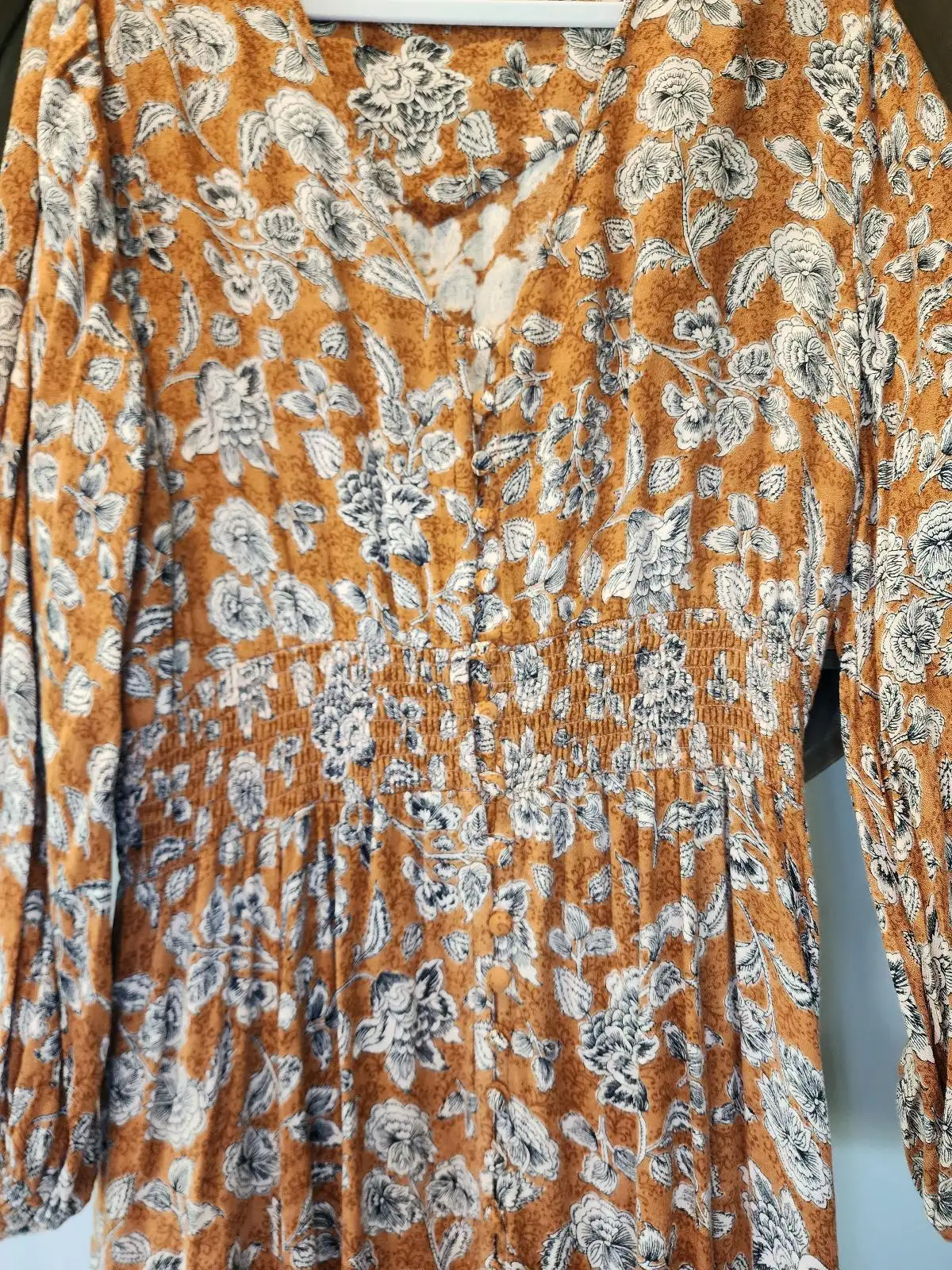 Talisman Rust Terracotta Floral Coastal Cowgirl Festival Earthy Boho Maxi Dress – photo 5