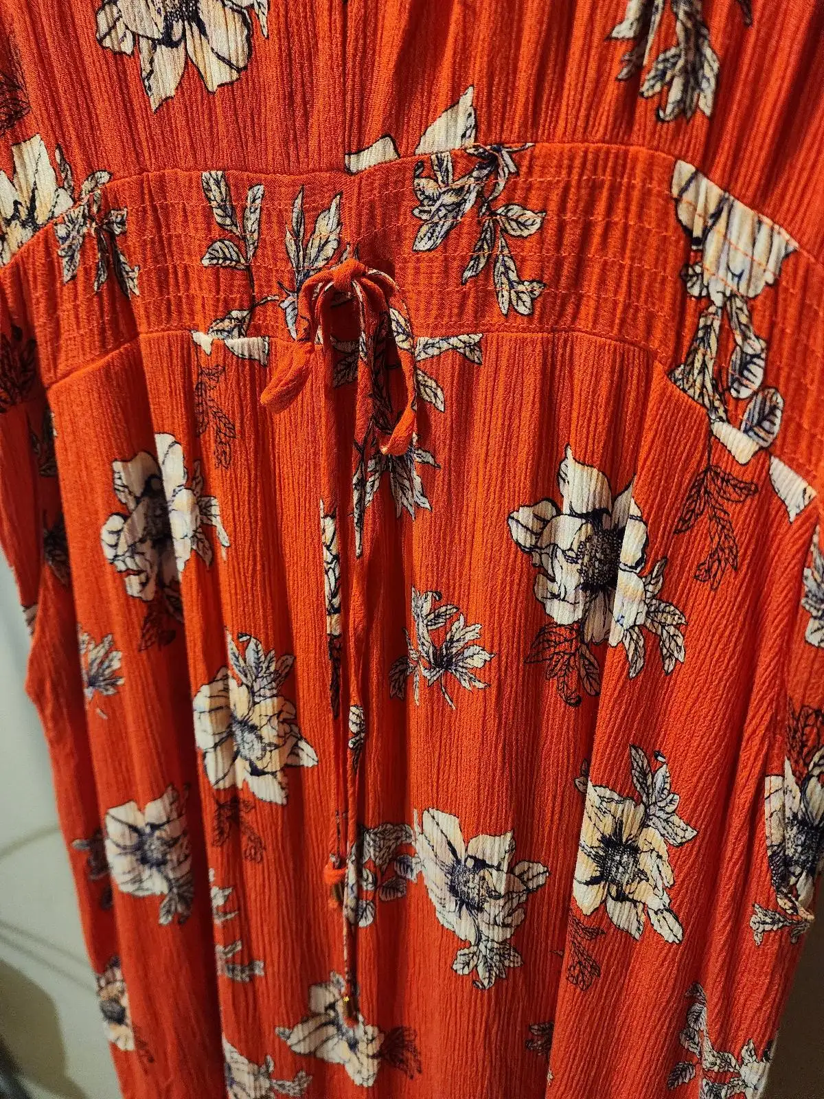 Caroline Morgan Orange Floral Tropical Casual Midi Dress Size 18 Plus Size – photo 2