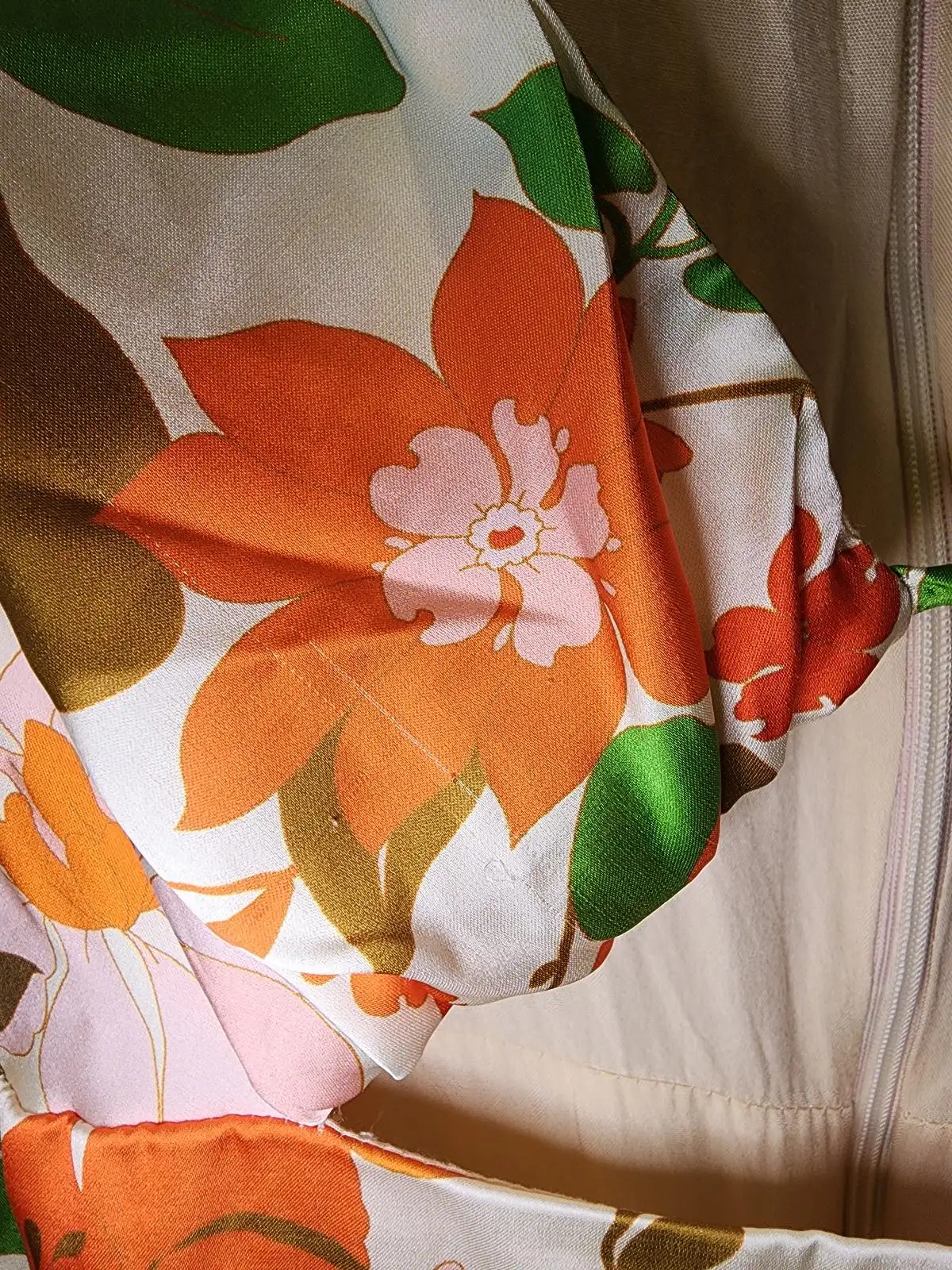 ALL ABOUT MAY Retro Orange Floral Keyhole Cutout Mini Dress Size 12 – photo 7