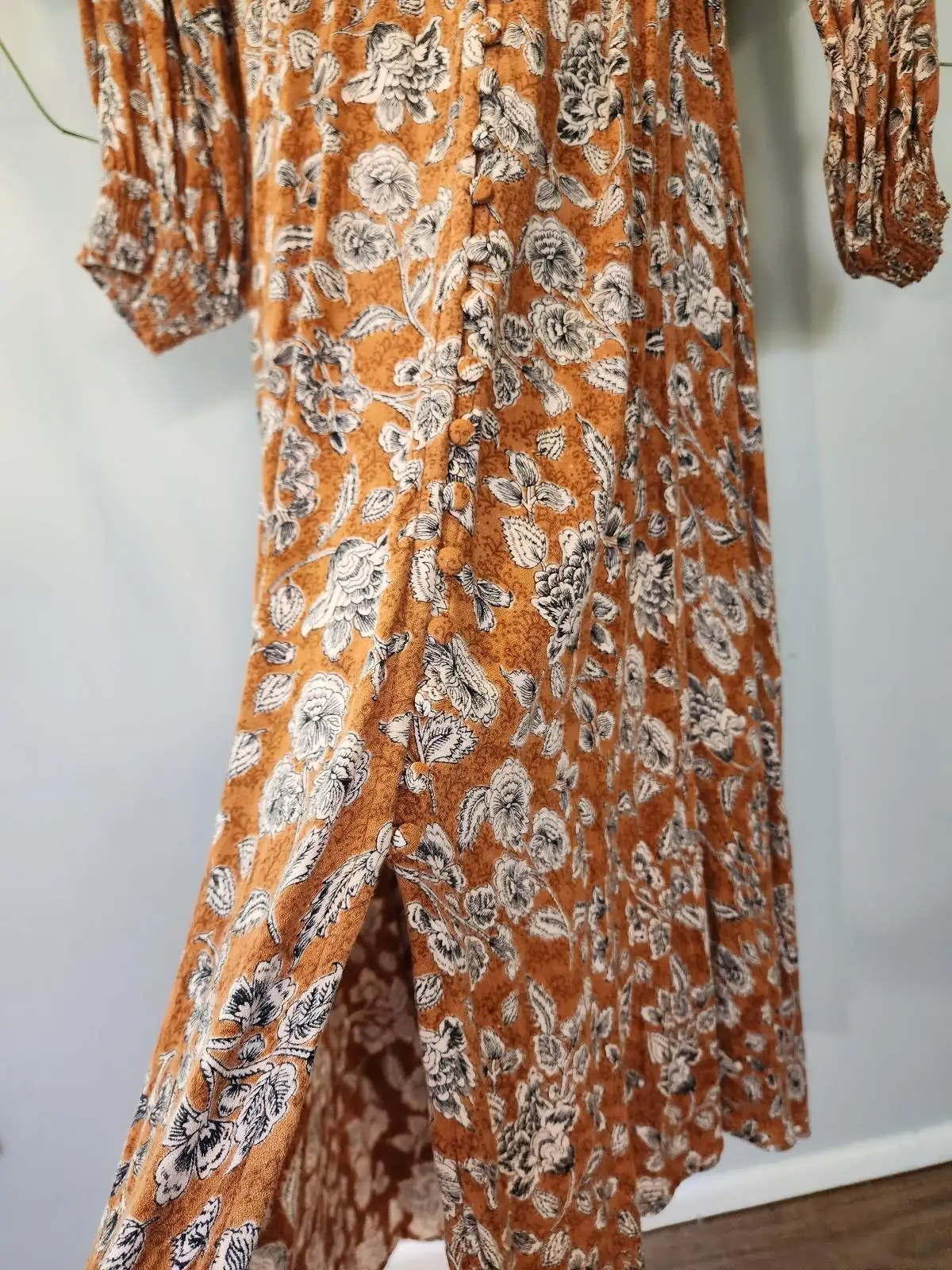 Talisman Rust Terracotta Floral Coastal Cowgirl Festival Earthy Boho Maxi Dress – photo 4