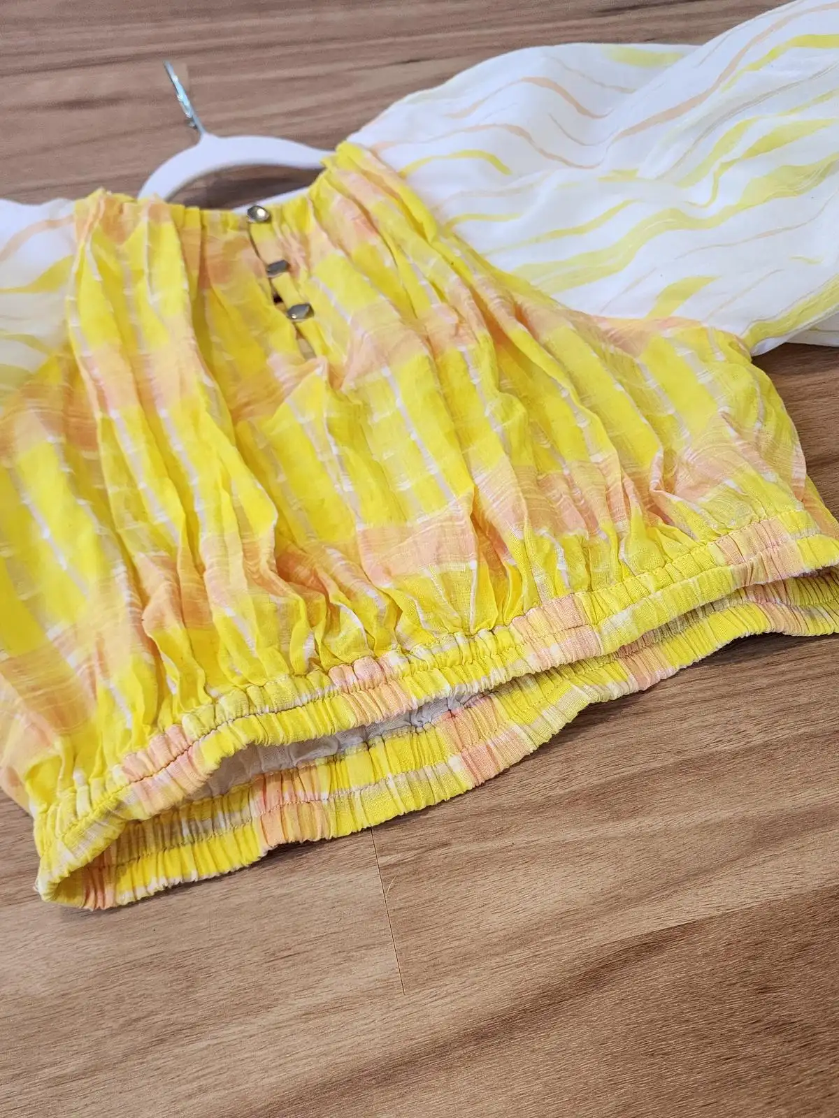 Aje Wilderness Yellow Festive Luxe Voluminous Puff Sleeve Crop Top Size 8 – photo 9