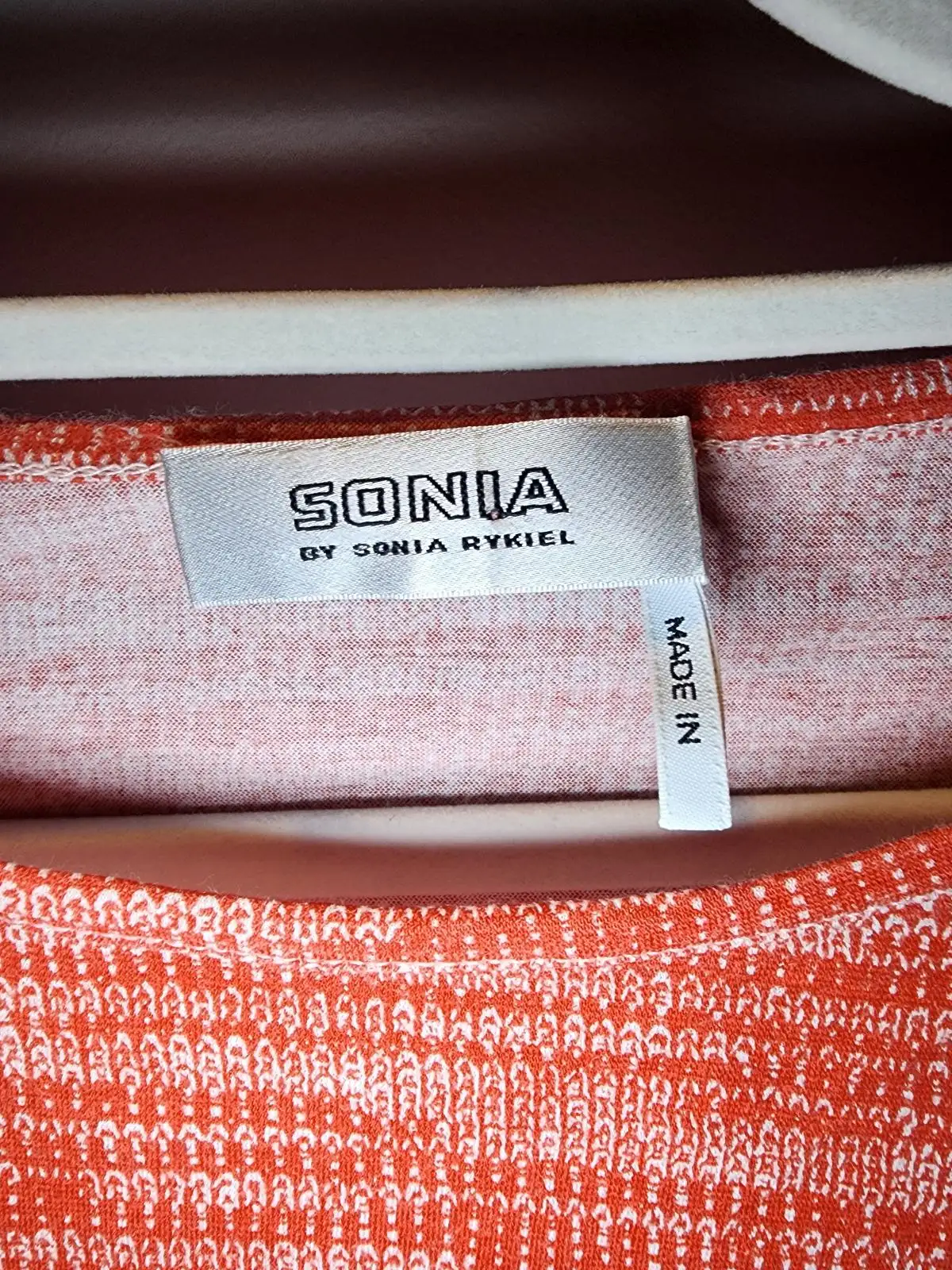 SONIA by Sonia Rykiel I Love SBY Retro Indi XS Coral Cotton Long Sleeve Tee – photo 2