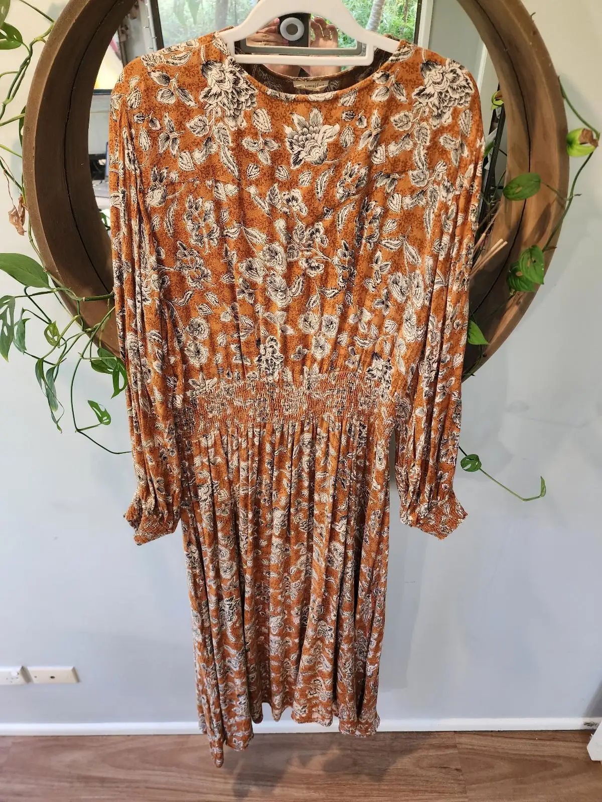Talisman Rust Terracotta Floral Coastal Cowgirl Festival Earthy Boho Maxi Dress – photo 9