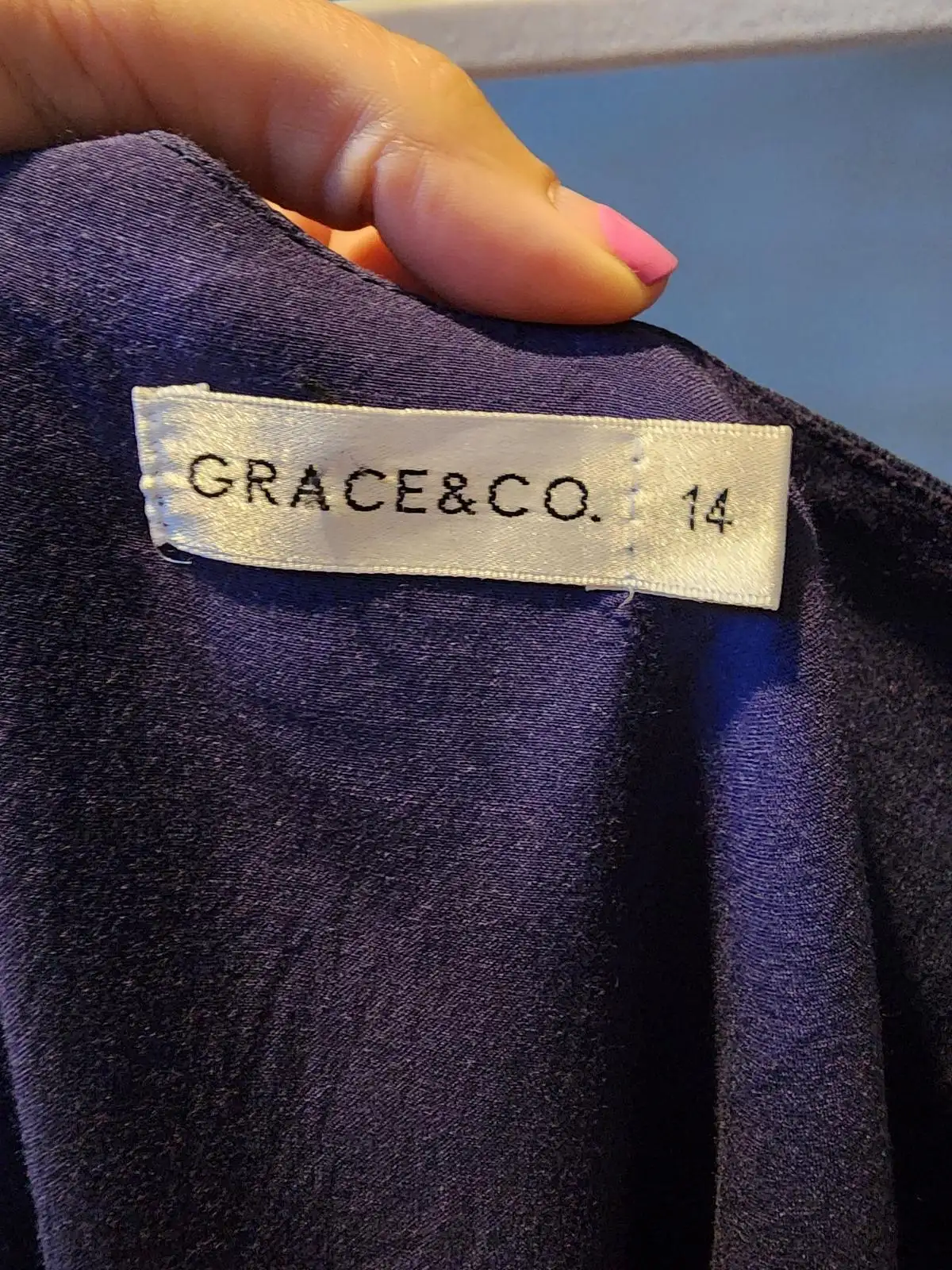 Grace & Co Floral Slip Y2K Costal Boho Resortwear Cami Dress Size 14 Navy Blue – photo 2