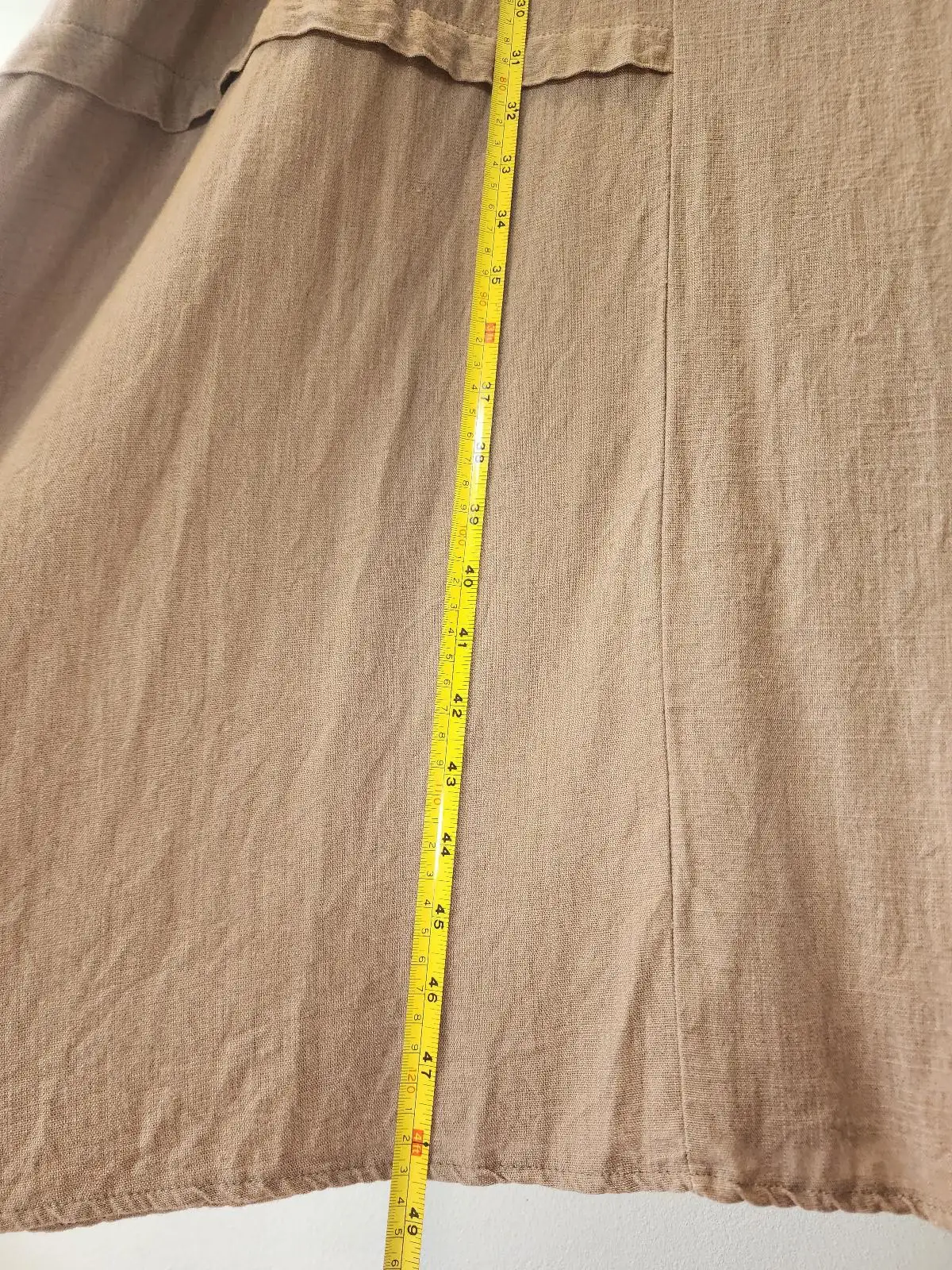 Lark & Linden Taupe Linen Blend Asymmetric Panel Midi Dress Size 16 Lagenlook – photo 5