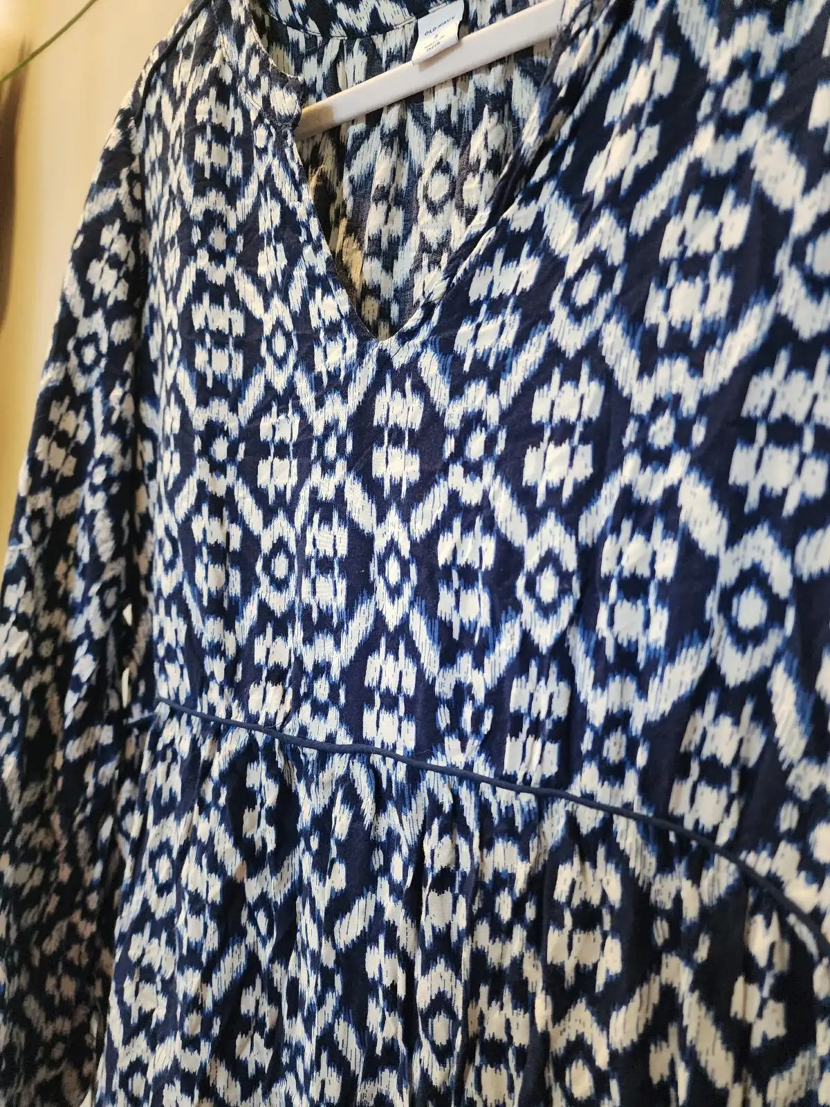 Old Navy Boho Ikat Geometric Tunic Dress | Navy Blue & White Small (AU 8-10) – photo 4