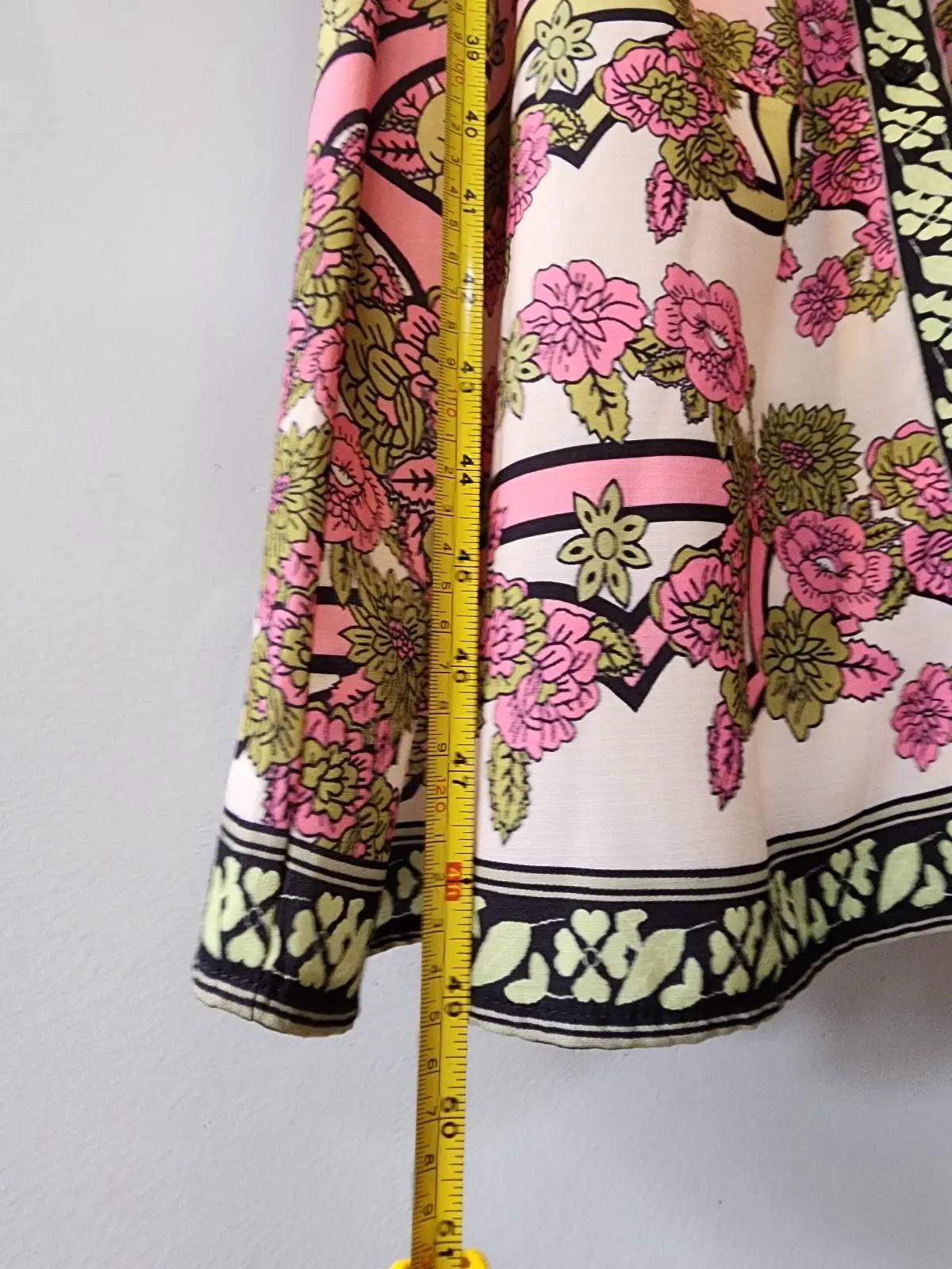 Caroline Morgan Coral Pink Floral Belted Shirt Dress Size 14 Retro Boho Pockets – photo 6