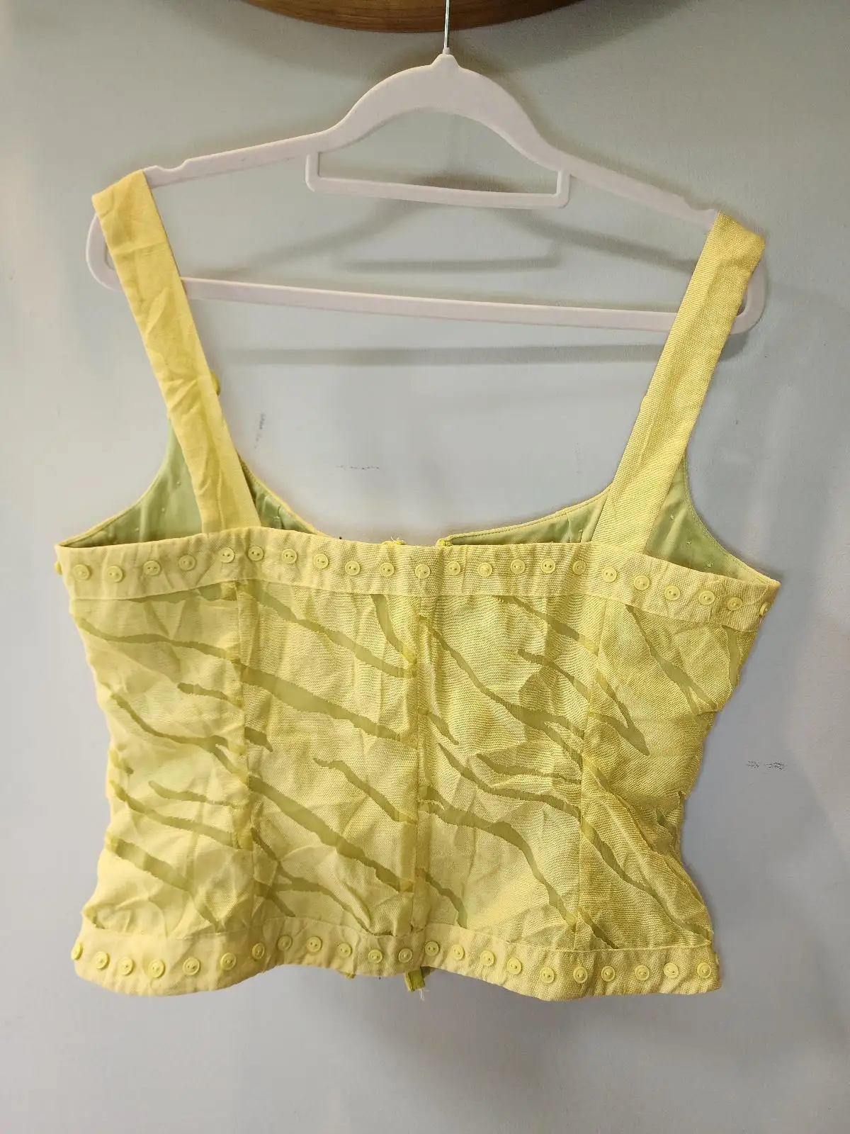G2 Design by George Gross Dopamine Dressing Lime Yellow Burnout Corset Top 12 Y2 – photo 7