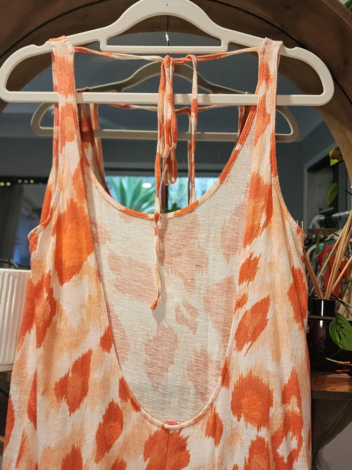 Sass & Bide Orange Animal Print Backless Cotton Y2K Resort Size S – photo 3