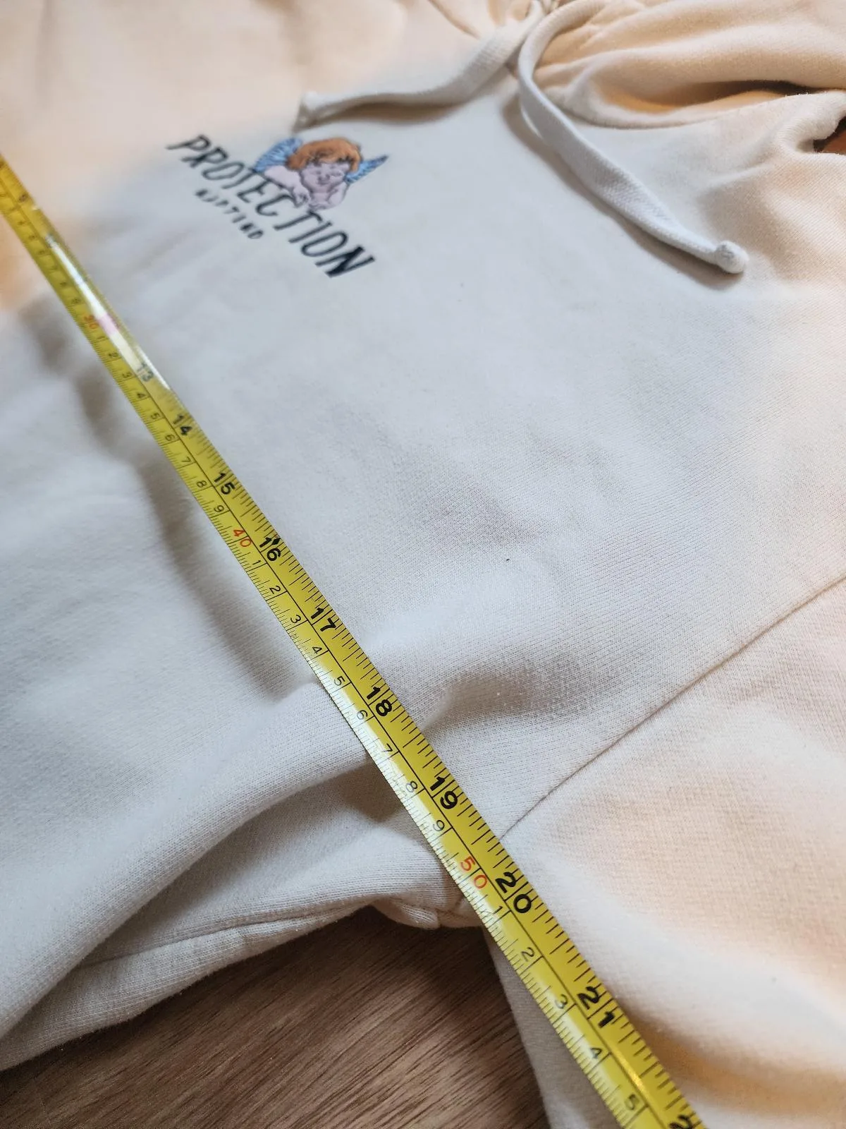 KAOTIKO BCN Protection Cherub Angel Hoodie Off-White Cream Unisex Size S Small — photo 8