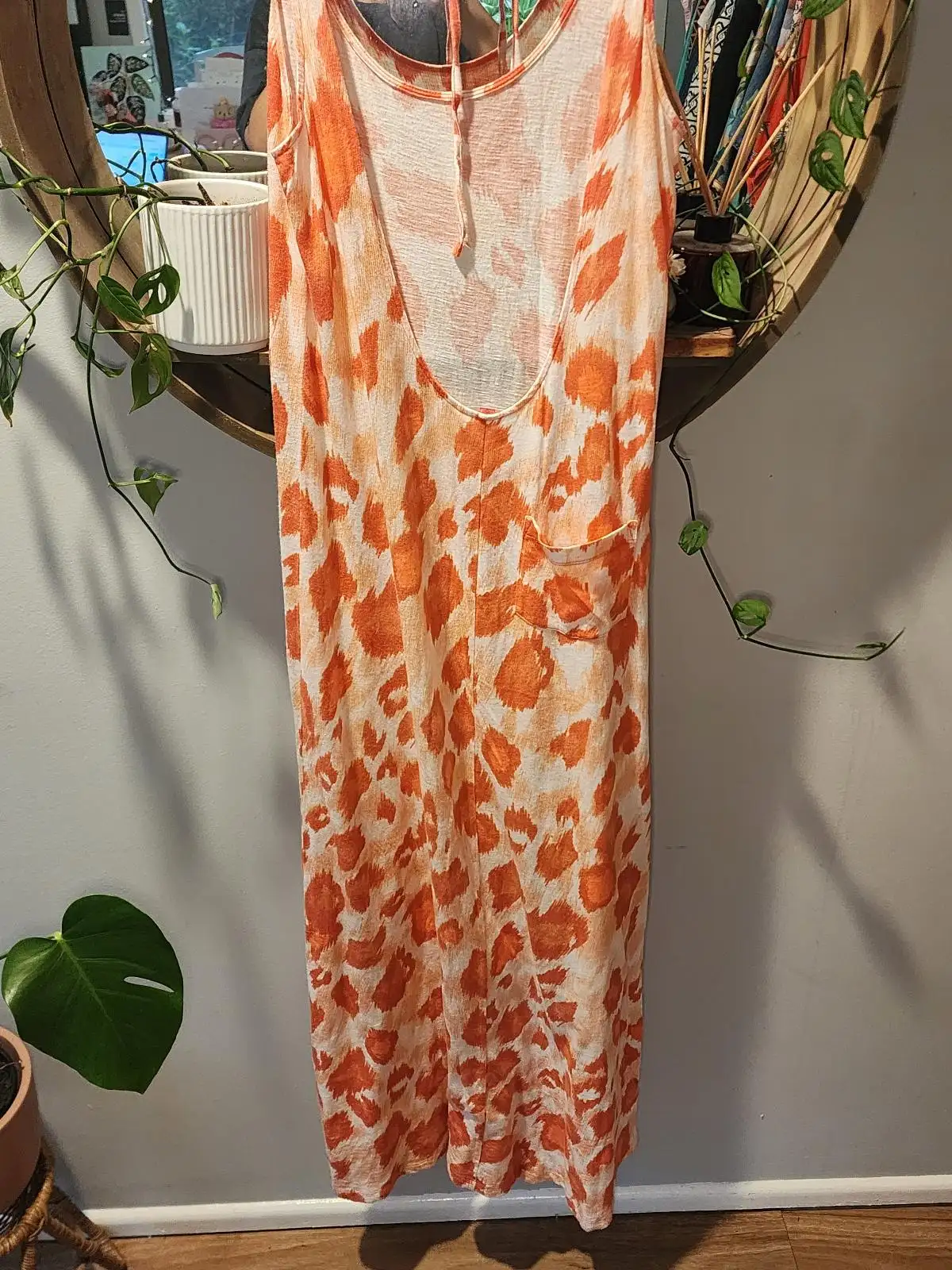 Sass & Bide Orange Animal Print Backless Cotton Y2K Resort Size S – photo 5
