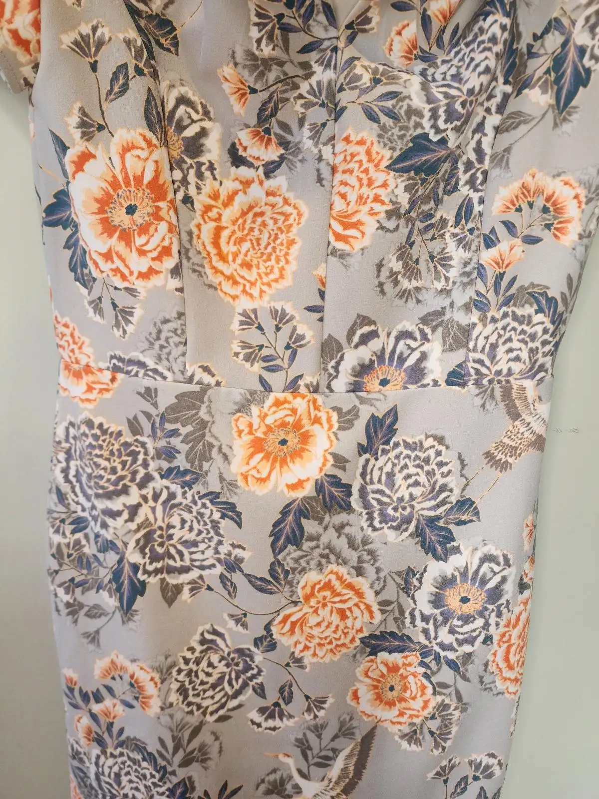 Banana Republic Oriental Keyhole Floral Crane Peony Dress Size 6 AU 10 Races Wed – photo 6