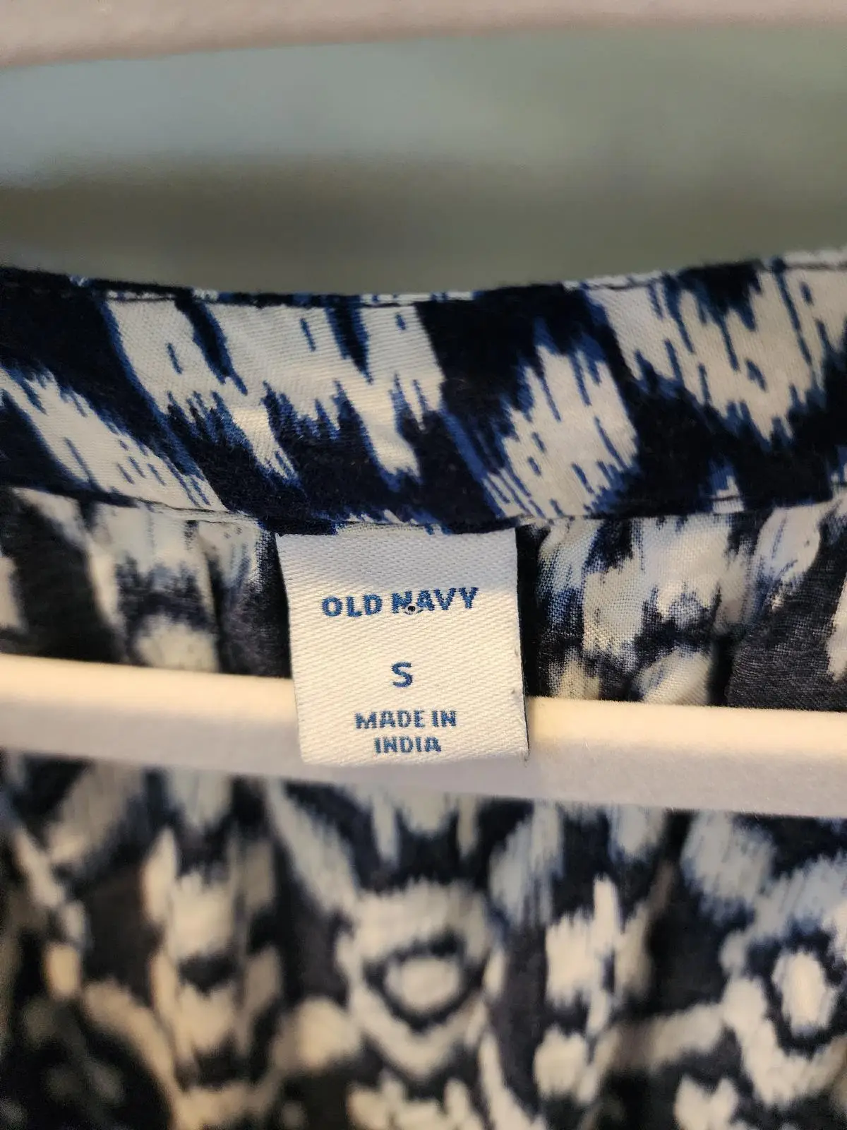 Old Navy Boho Ikat Geometric Tunic Dress | Navy Blue & White Small (AU 8-10) – photo 2