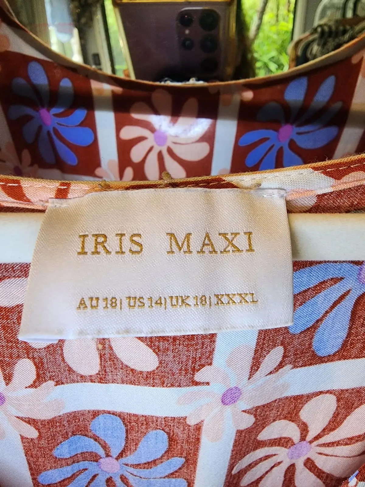 IRIS MAXI Rust Floral Maxi Dress Size 18 Plus Size 70s Resort Coastal Boho – photo 4