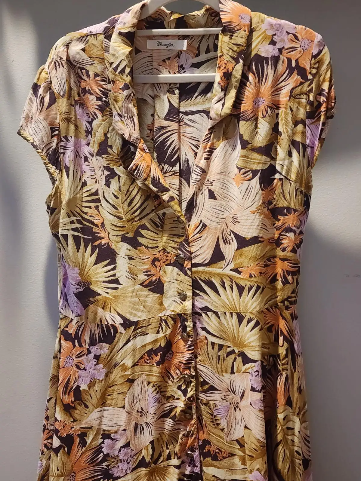 Wrangler Womens L Tropical Floral Coastal Cowgirl Mini Dress Boho Western AU 12 – photo 6
