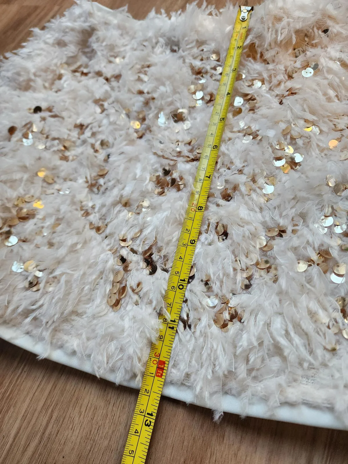 Target Kids Cream Faux Feather & Sequin Mini Skirt | Size 8 Tweens Party Coquett – photo 5