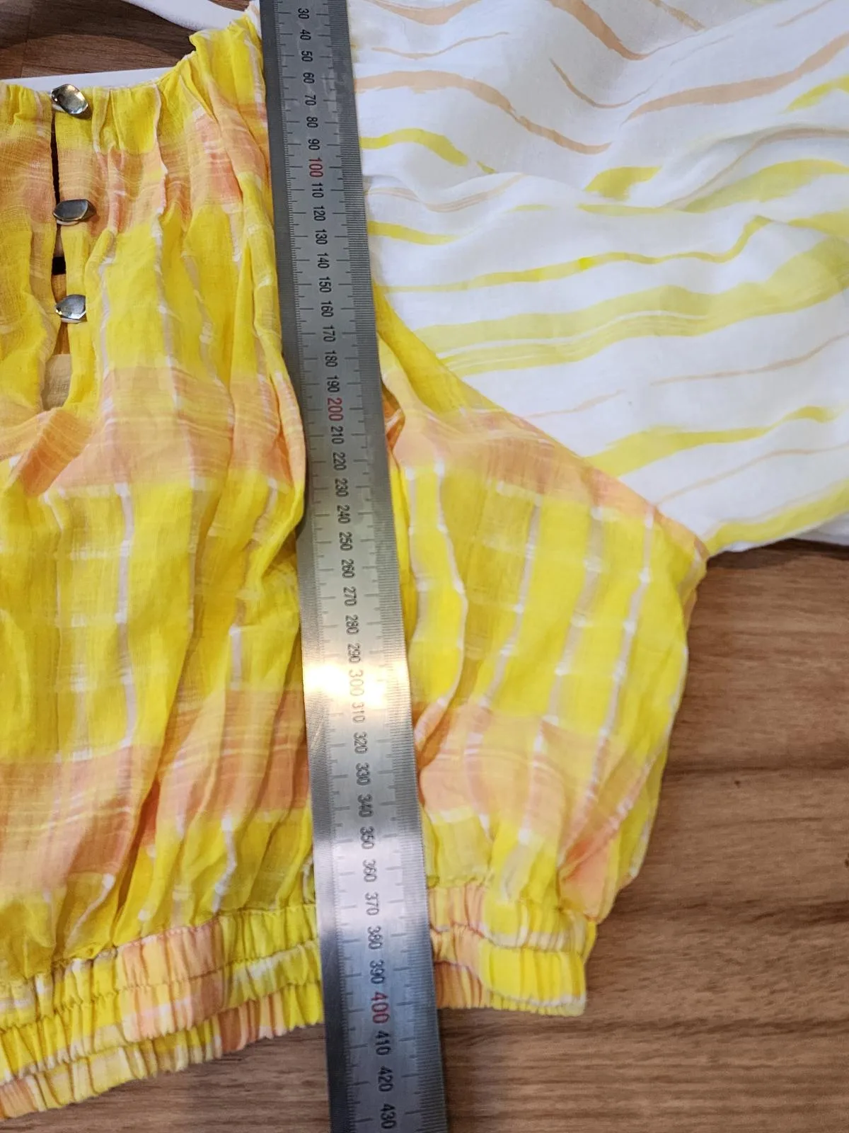 Aje Wilderness Yellow Festive Luxe Voluminous Puff Sleeve Crop Top Size 8 – photo 8